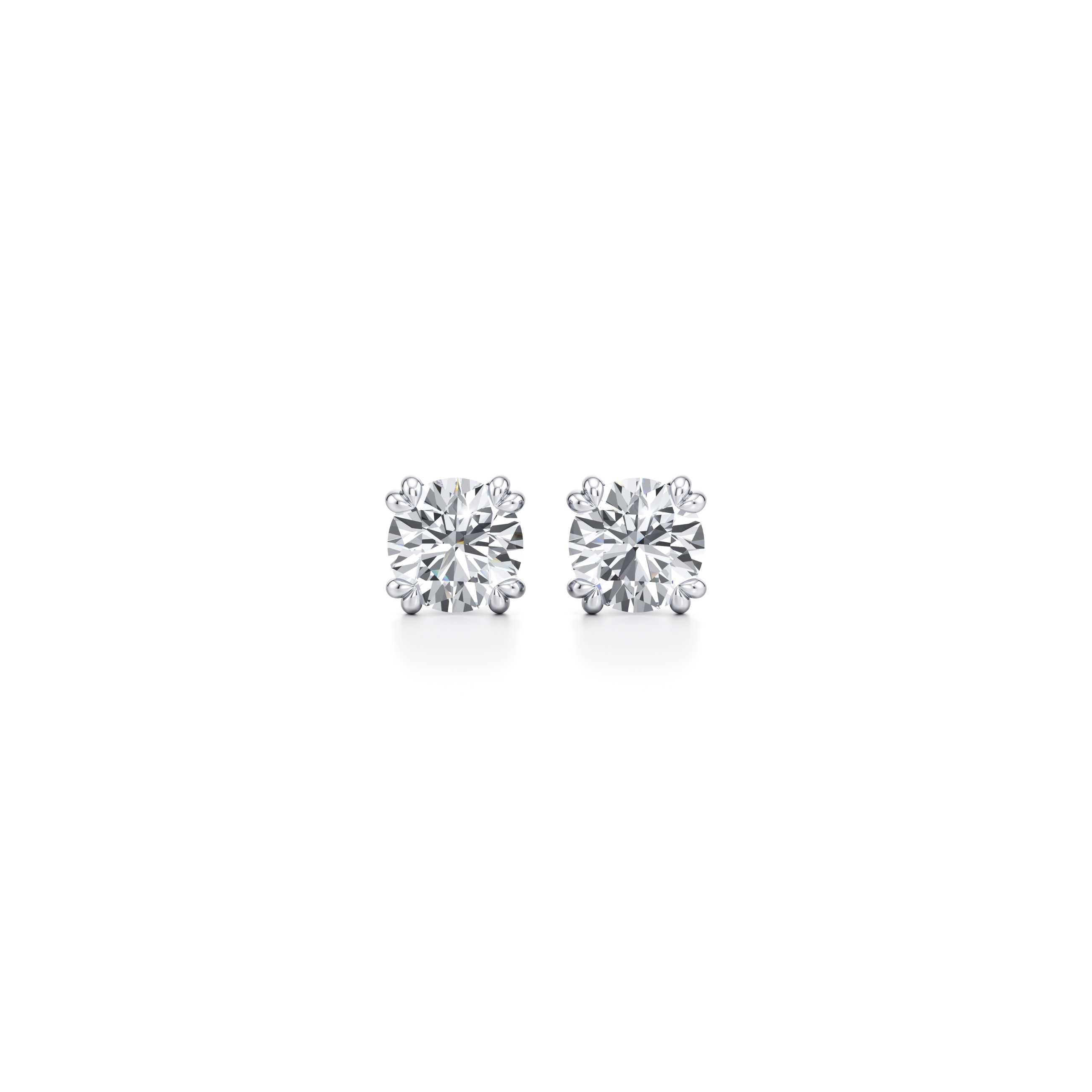 Elle Round Brilliant Lab Diamond Stud Earrings 18k White Gold 5 CTW Pair|Precious Metal:18k White Gold;Total Carat Weight:5 CTW;