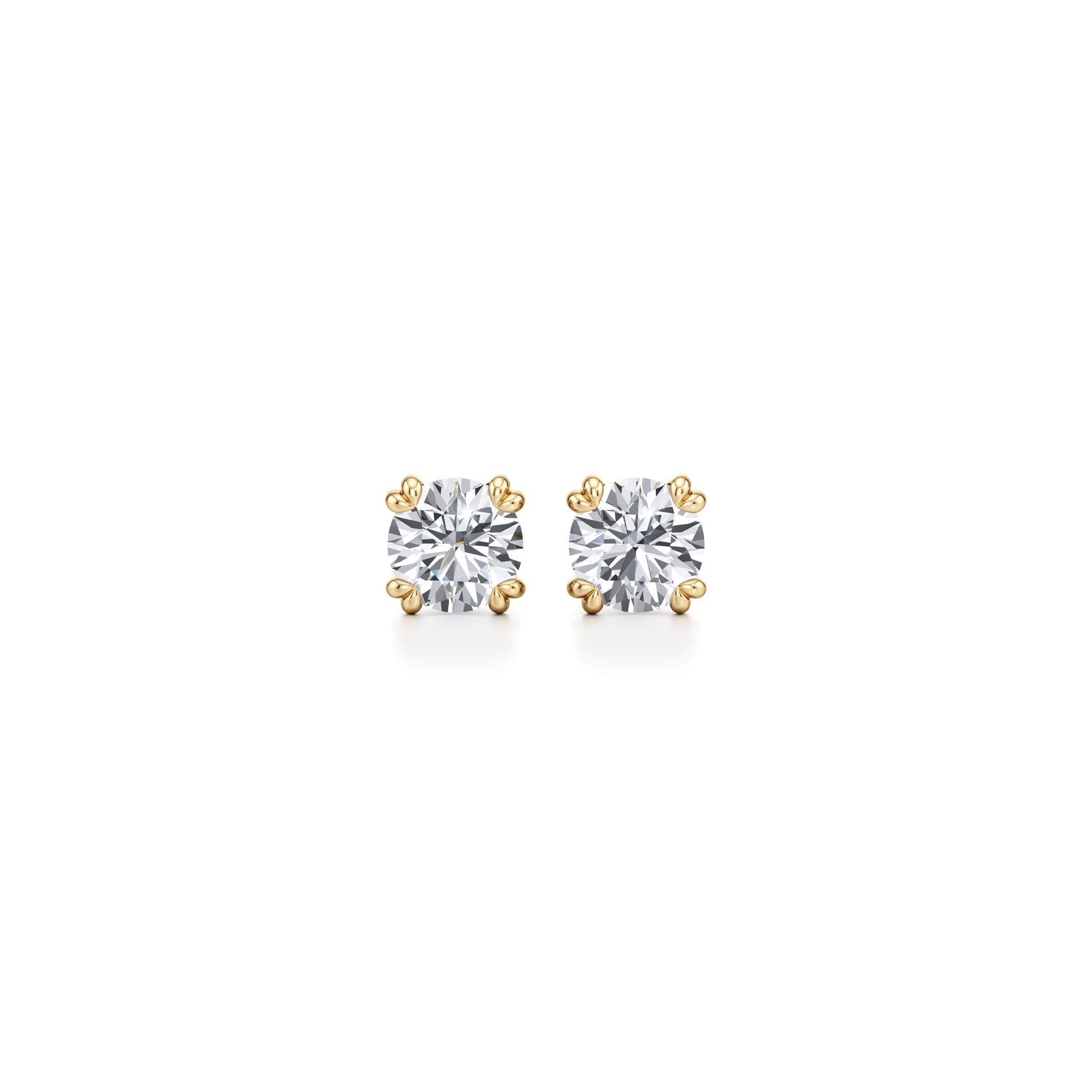 Elle Round Brilliant Lab Diamond Stud Earrings 18k Yellow Gold 5 CTW Pair|Precious Metal:18k Yellow Gold;Total Carat Weight:5 CTW;