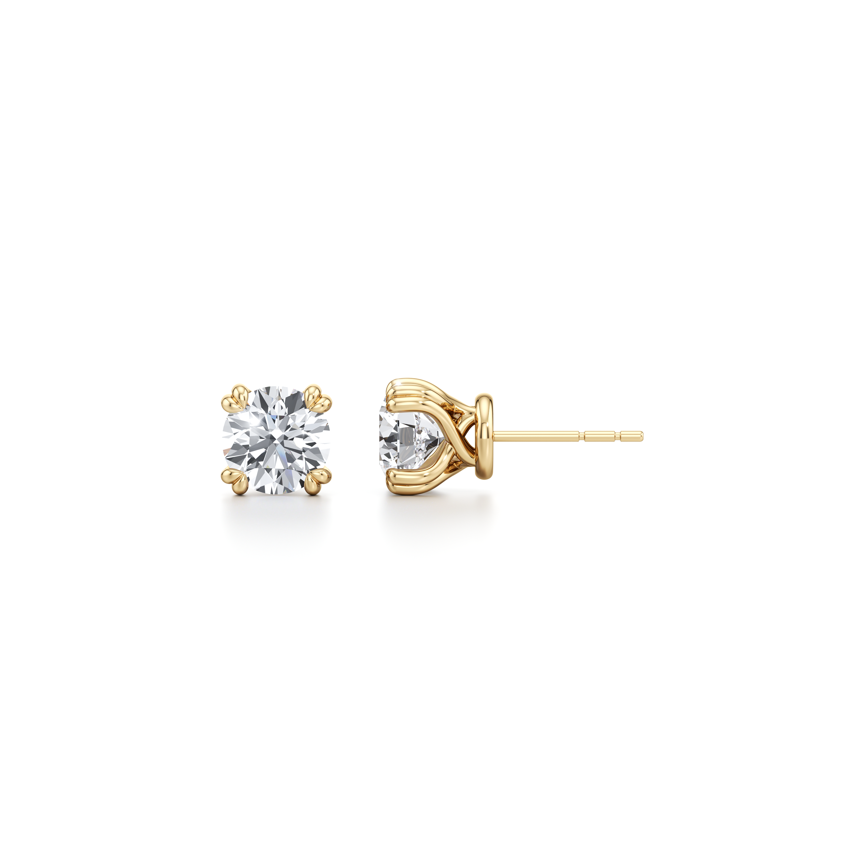 Elle Round Brilliant Lab Diamond Studs