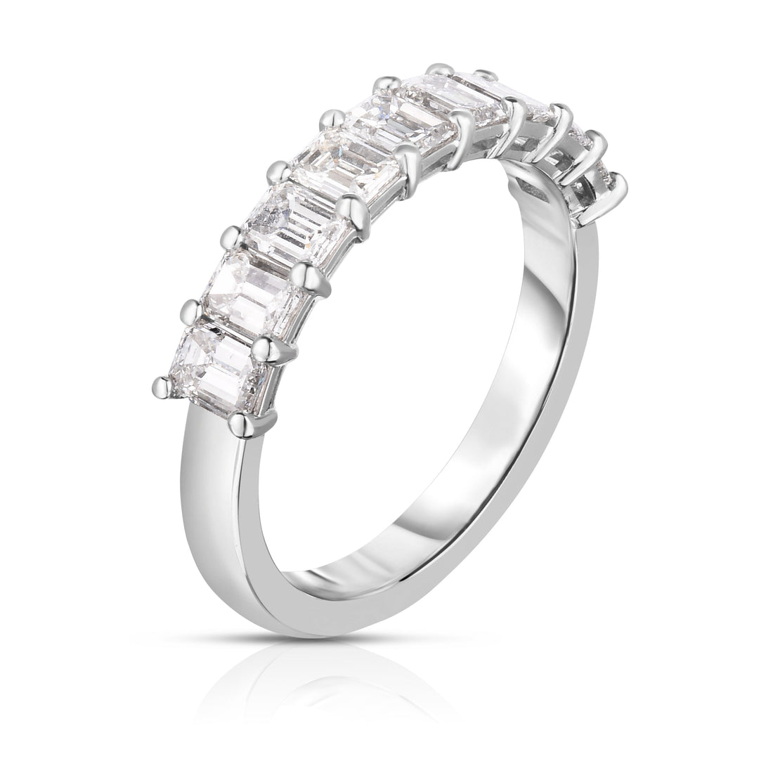 Emerald Cut Diamond Halfway Eternity Band