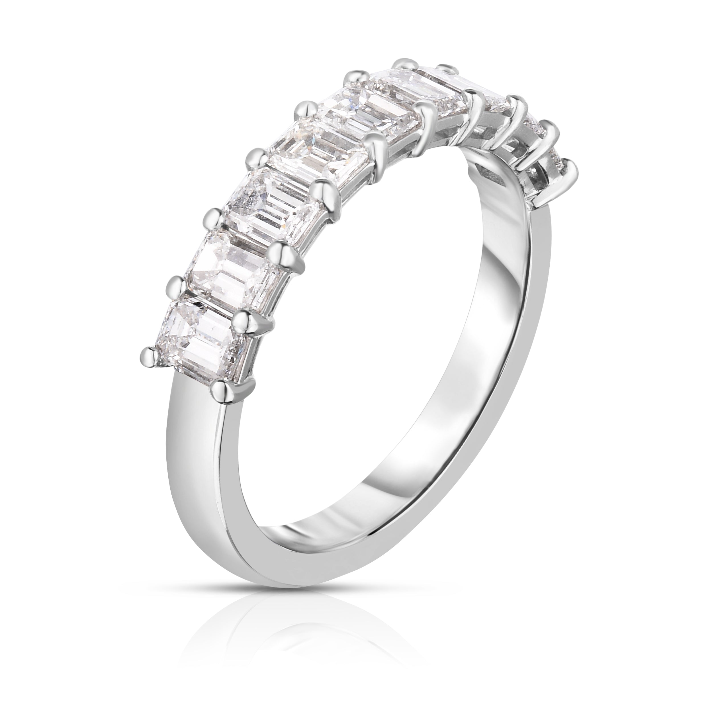 Emerald Cut Diamond Halfway Eternity Band