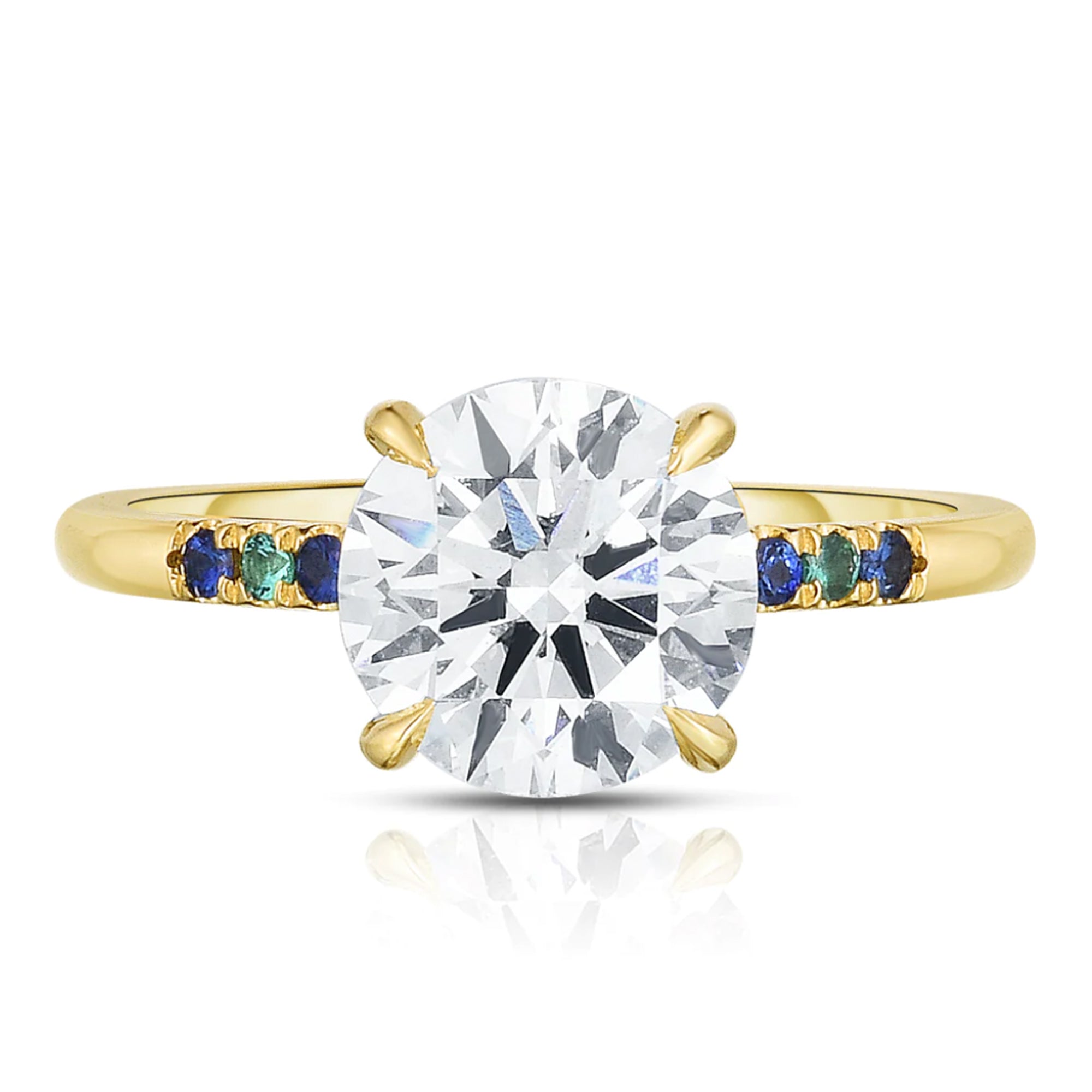 The Colorful Side Stones 2 Carat Round