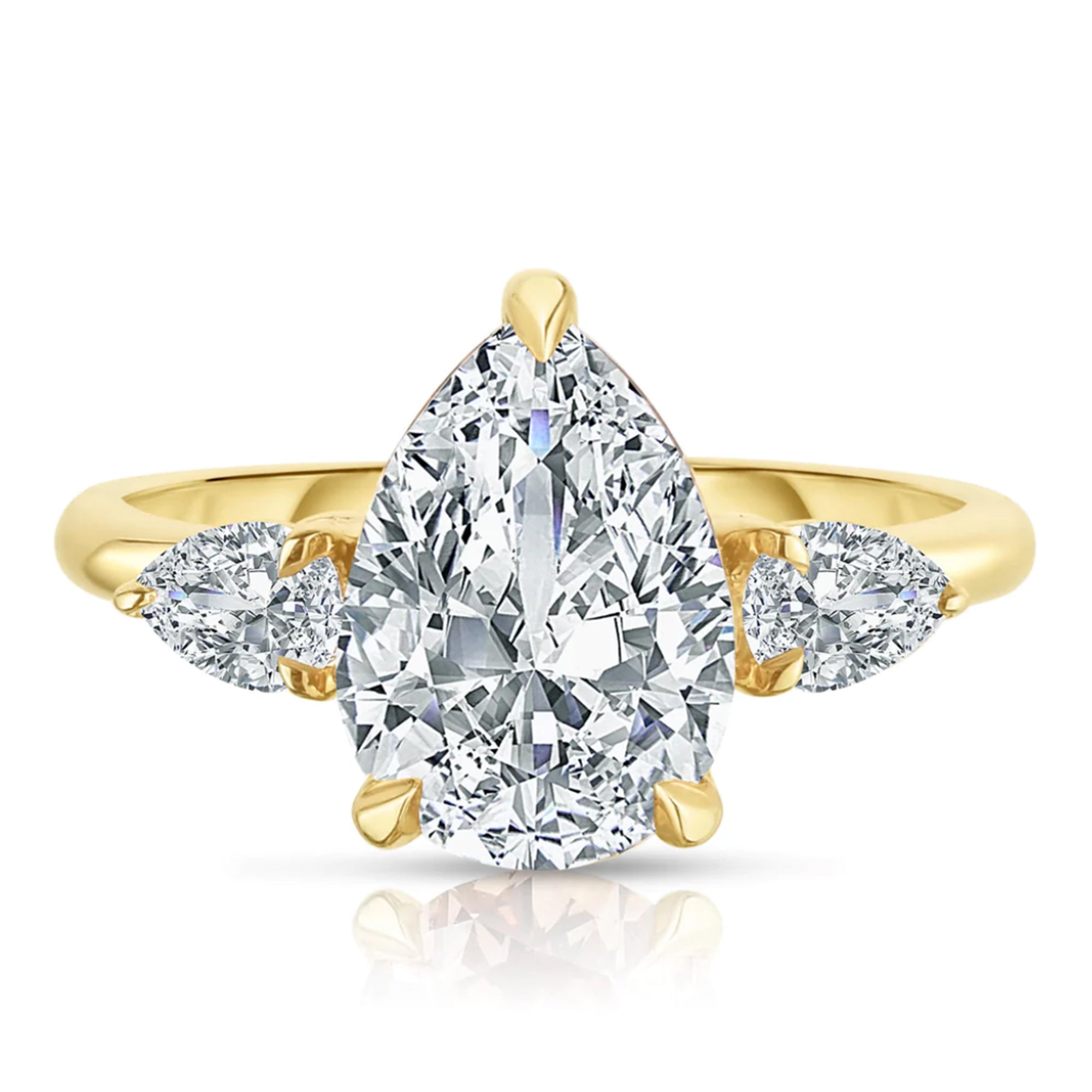 2.00 Carat Pear Shape Engagement Ring with Sidestones