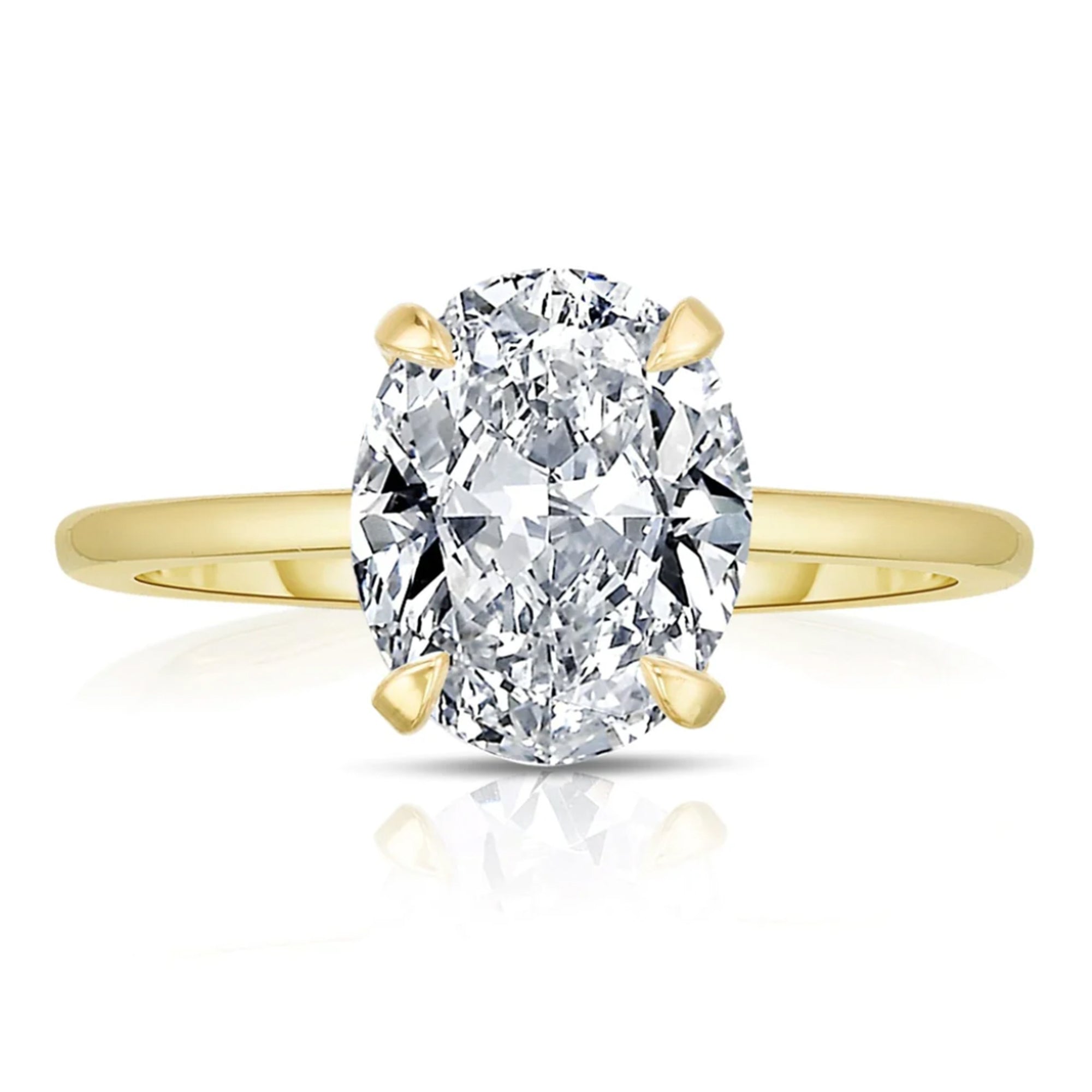 Hidden Halo Oval Diamond Solitaire Engagement Ring
