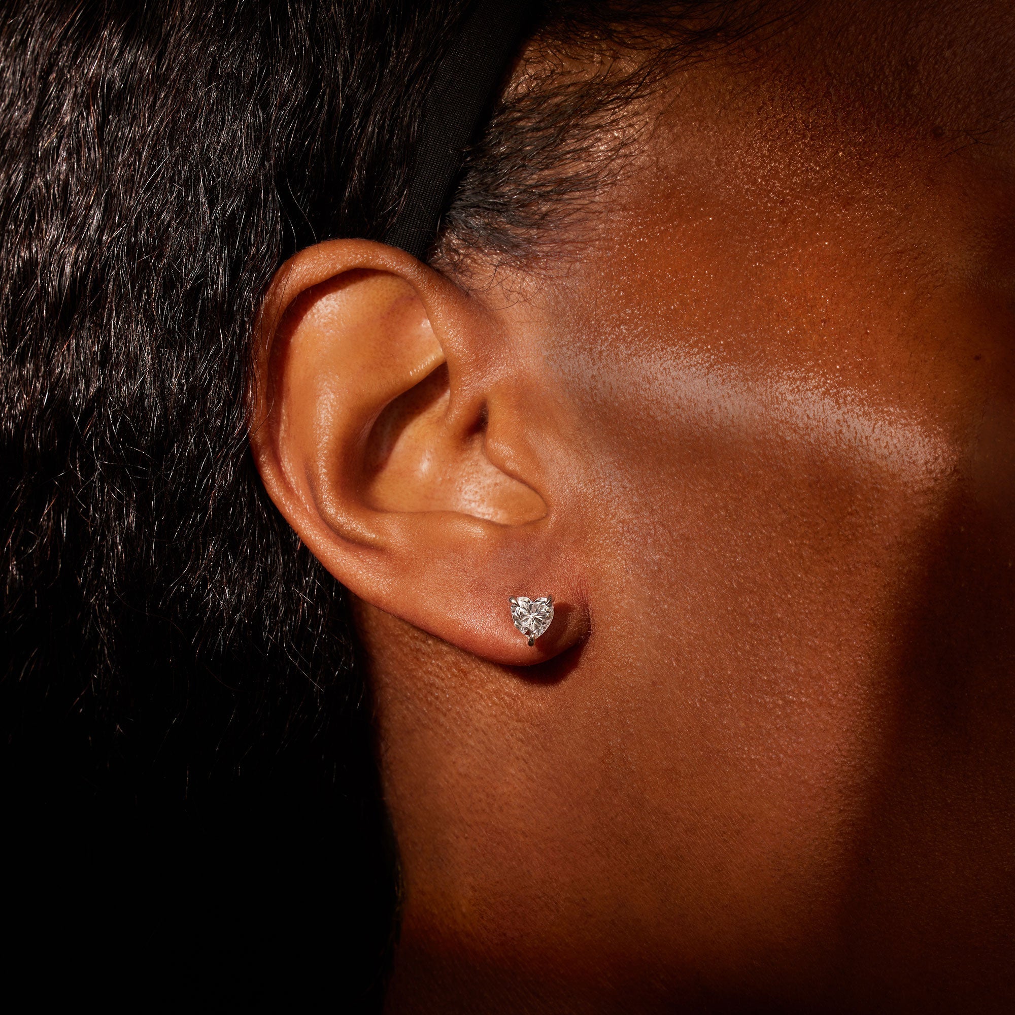 Chelsea Lab Diamond Heart Studs