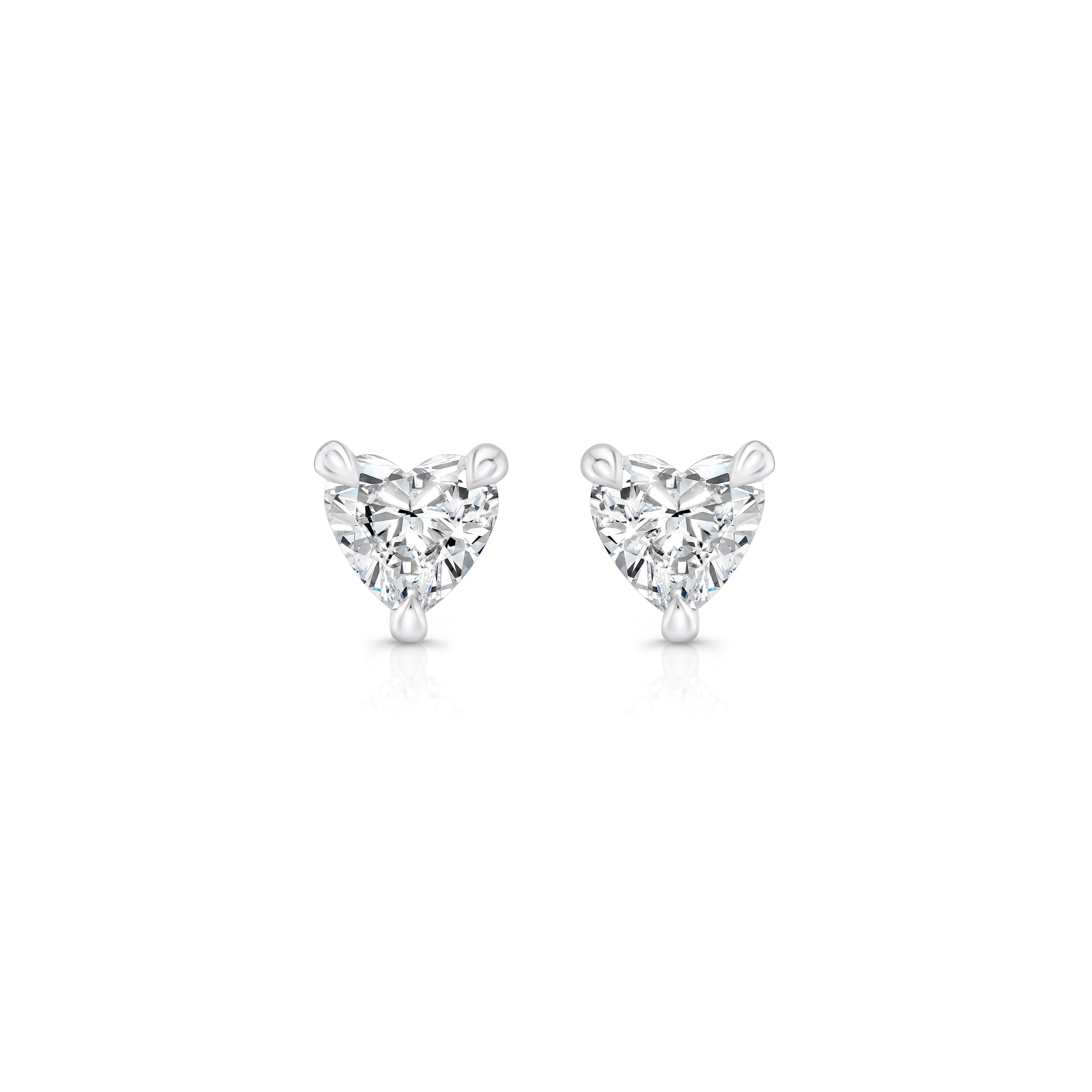 Eve Heart Lab Diamond Studs 18k White Gold  Pair|Precious Metal:18k White Gold;
