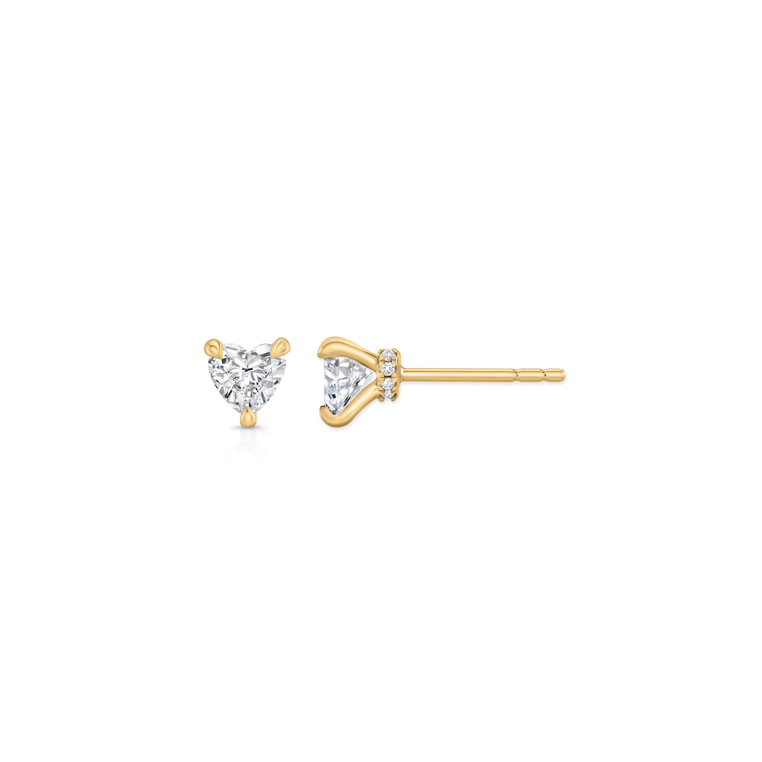 Chelsea Lab Diamond Heart Studs