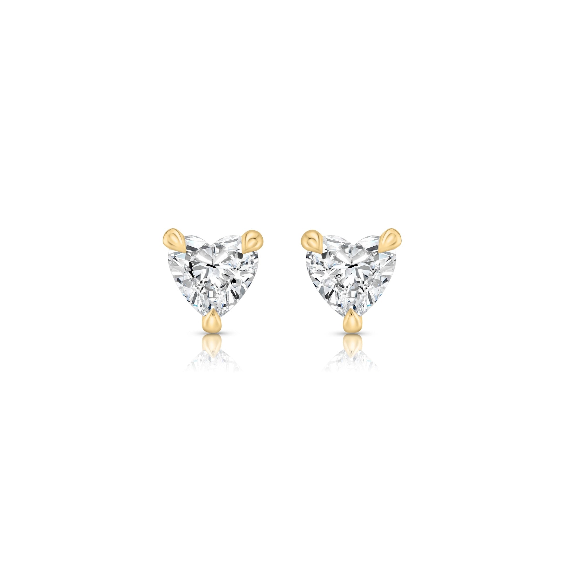 Eve Heart Lab Diamond Studs 18k Yellow Gold  Pair|Precious Metal:18k Yellow Gold;