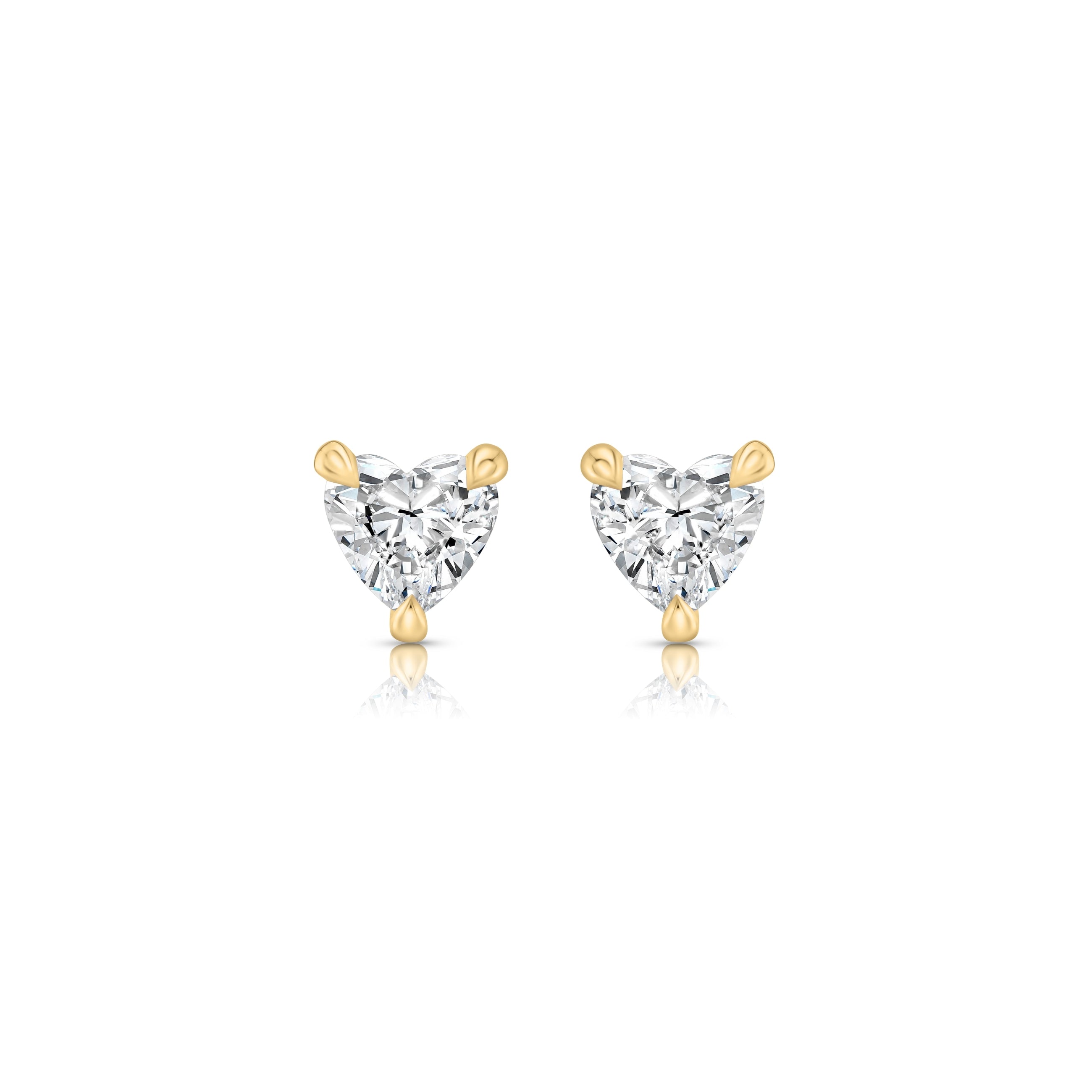 Eve Heart Lab Diamond Studs 18k Yellow Gold  Pair|Precious Metal:18k Yellow Gold;