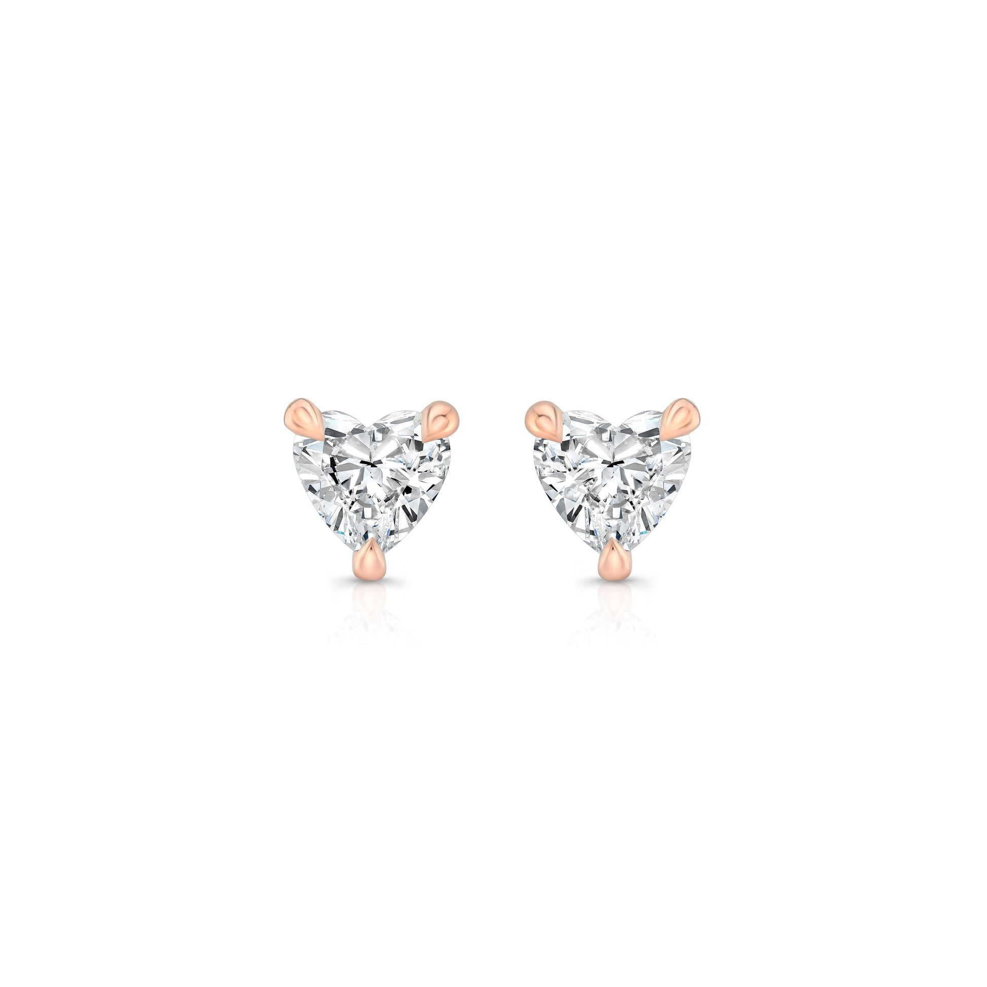 Eve Heart Lab Diamond Studs 18k Rose Gold  Pair|Precious Metal:18k Rose Gold;