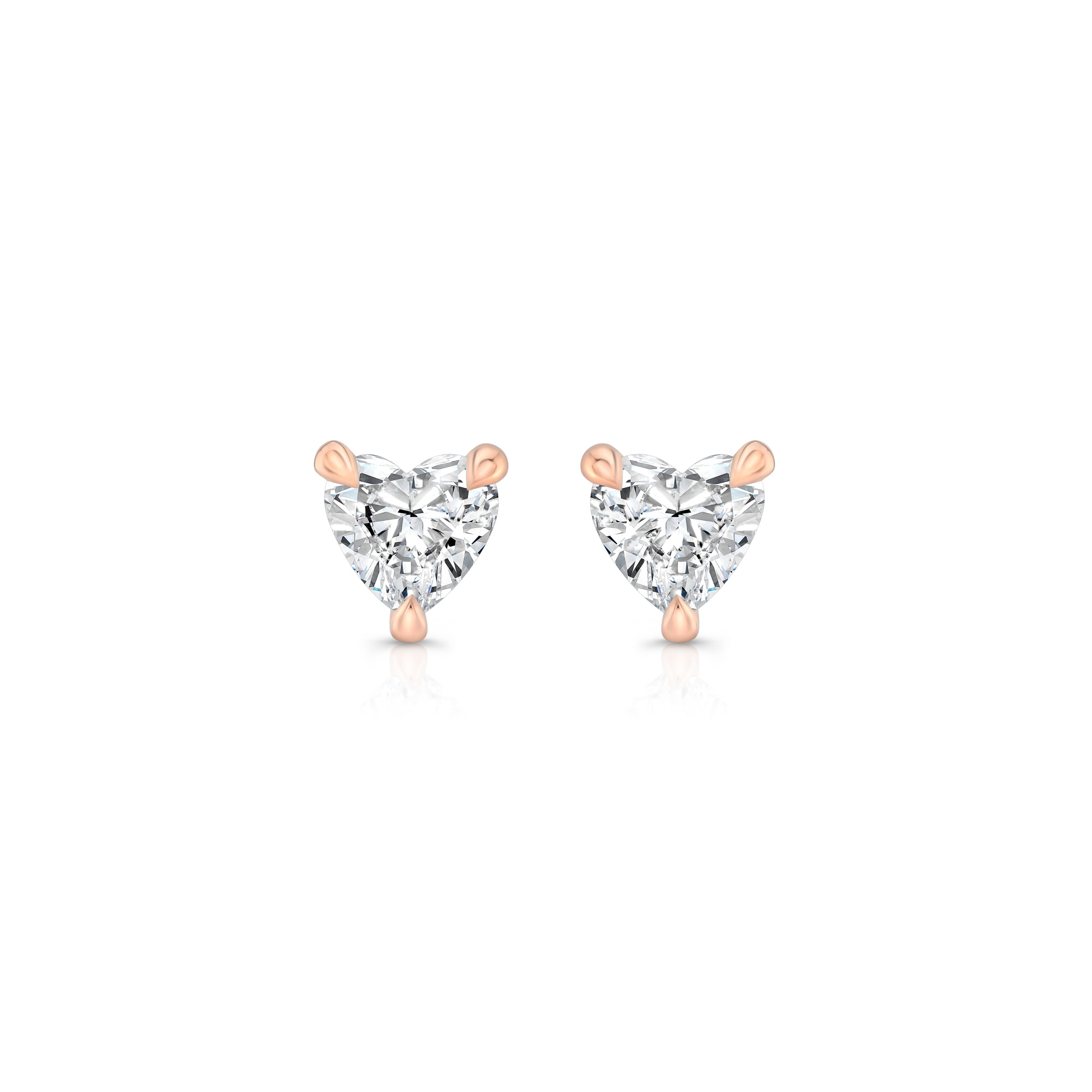 Eve Heart Lab Diamond Studs 18k Rose Gold  Pair|Precious Metal:18k Rose Gold;