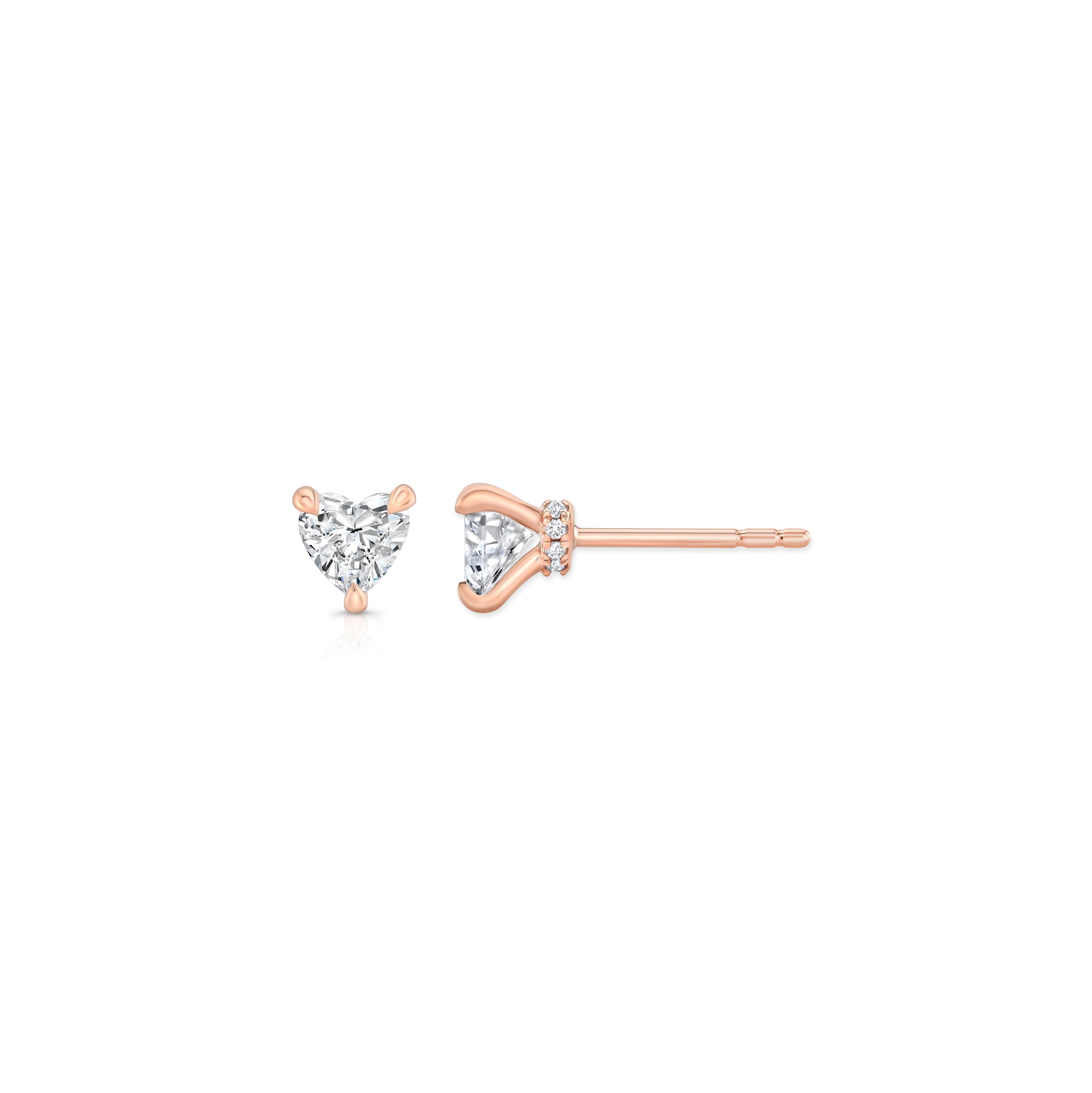 Chelsea Lab Diamond Heart Studs