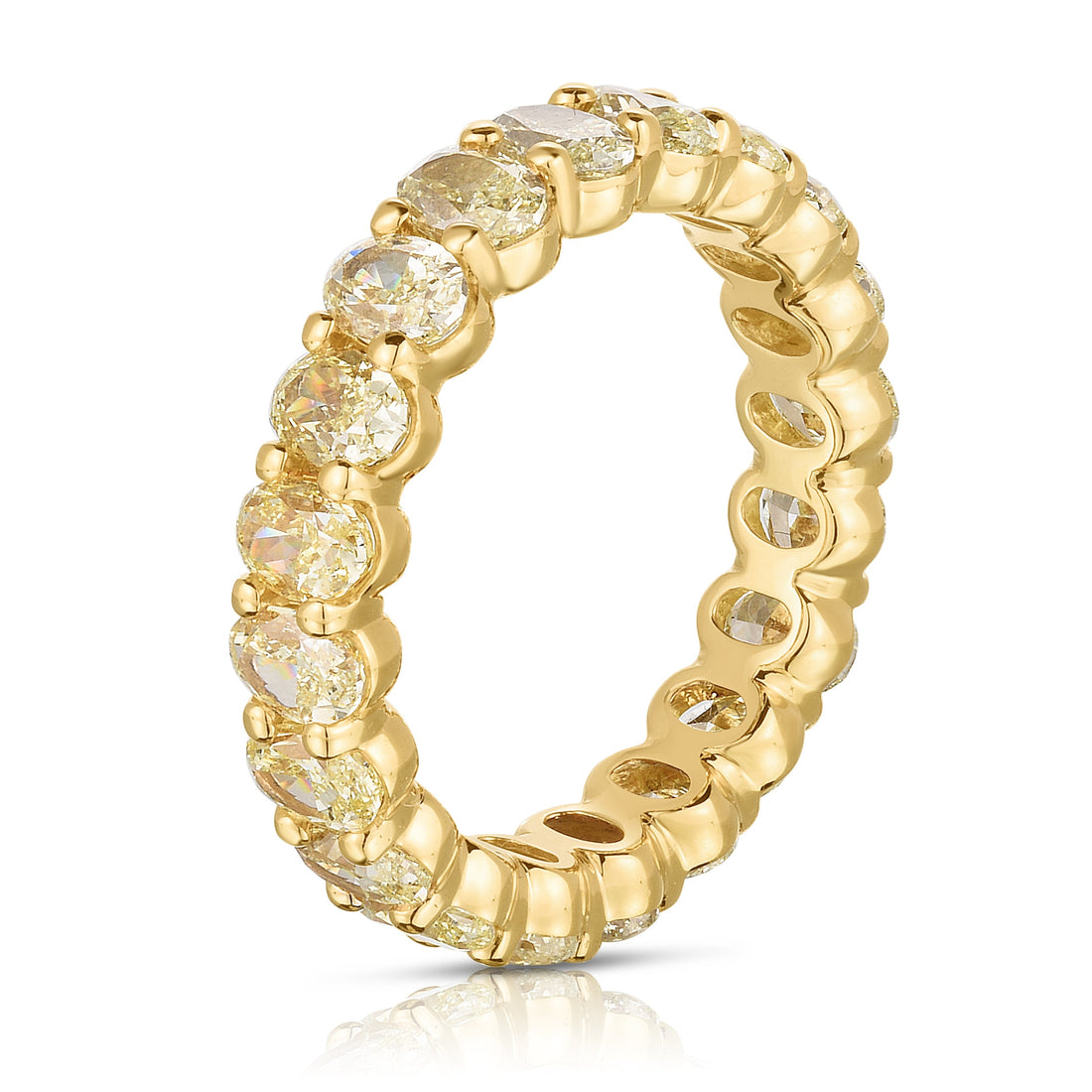 Oval Cut Diamond Eternity Band in Fancy Yellow