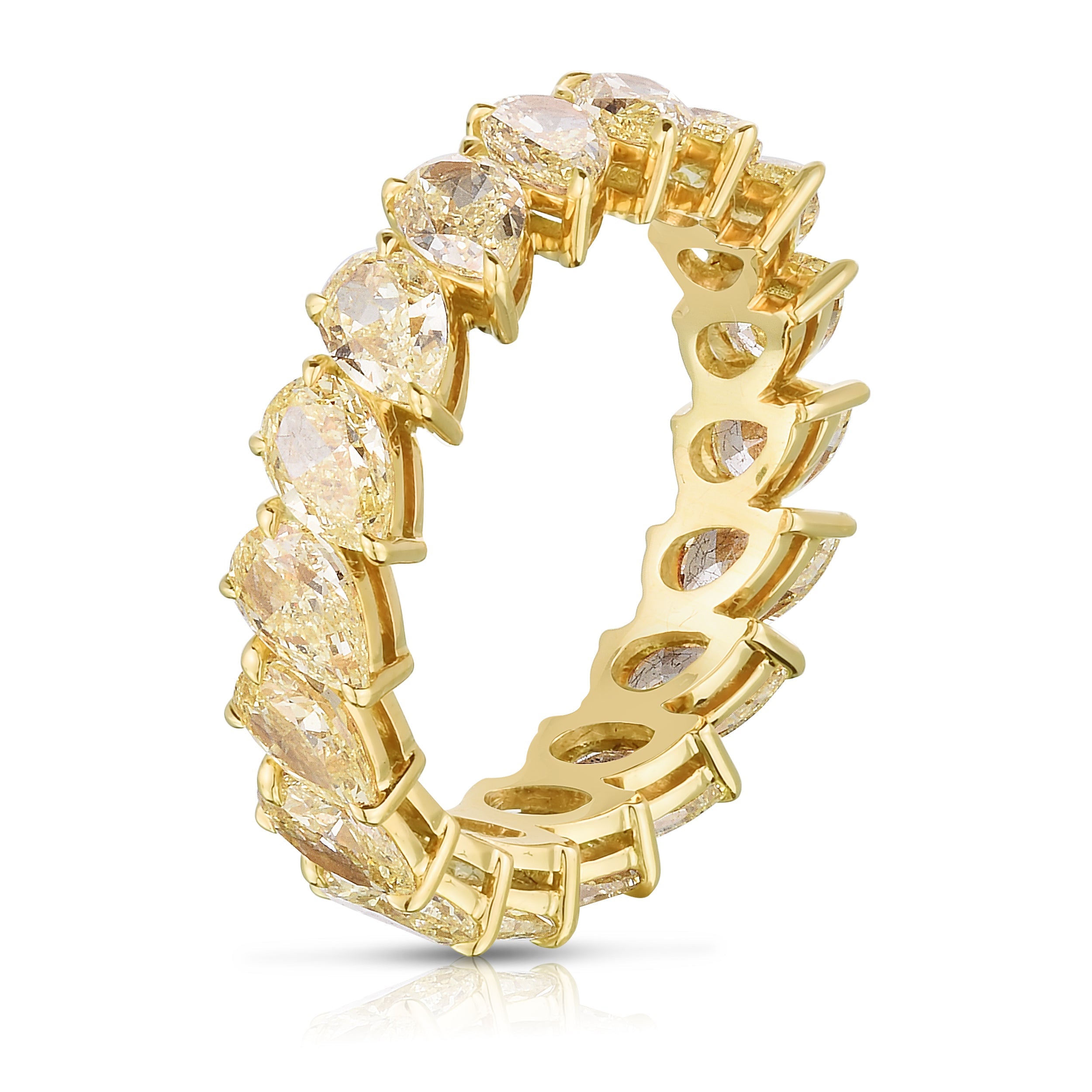 Pear Shape Diagonal Eternity Band in Fancy Yellow