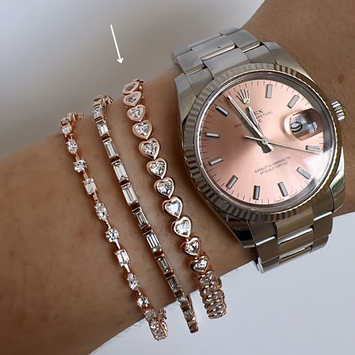 Bezel Set Heart Cut Tennis Bracelet