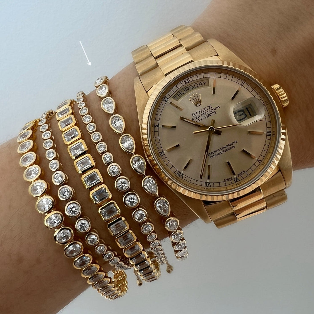 Bezel Set Pear Cut Tennis Bracelet