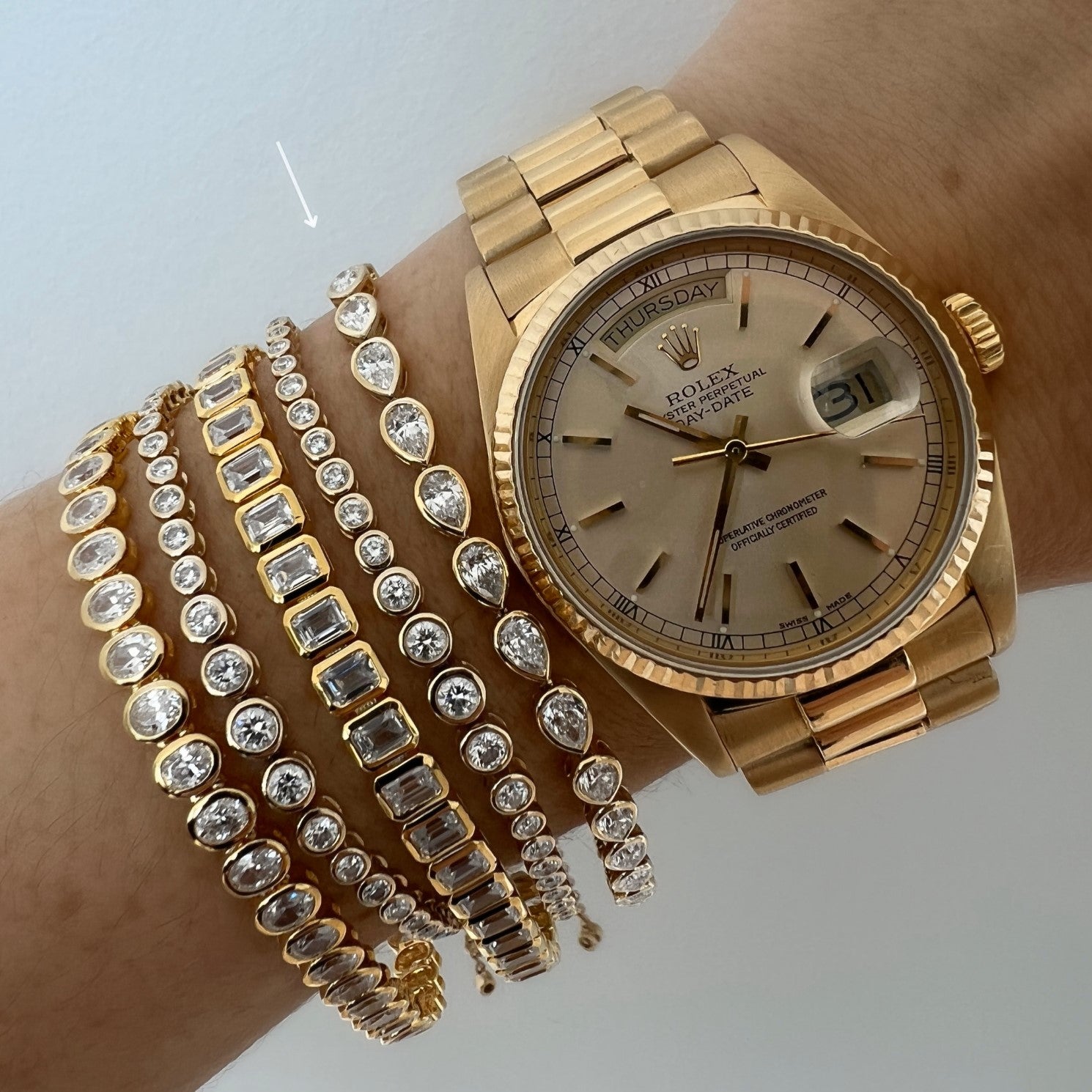 Bezel Set Pear Cut Tennis Bracelet