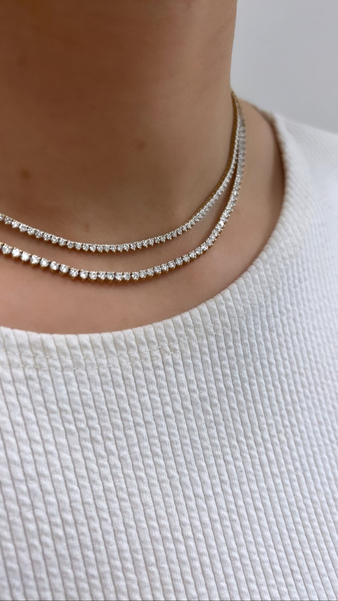 3-Prong Diamond Tennis Necklace