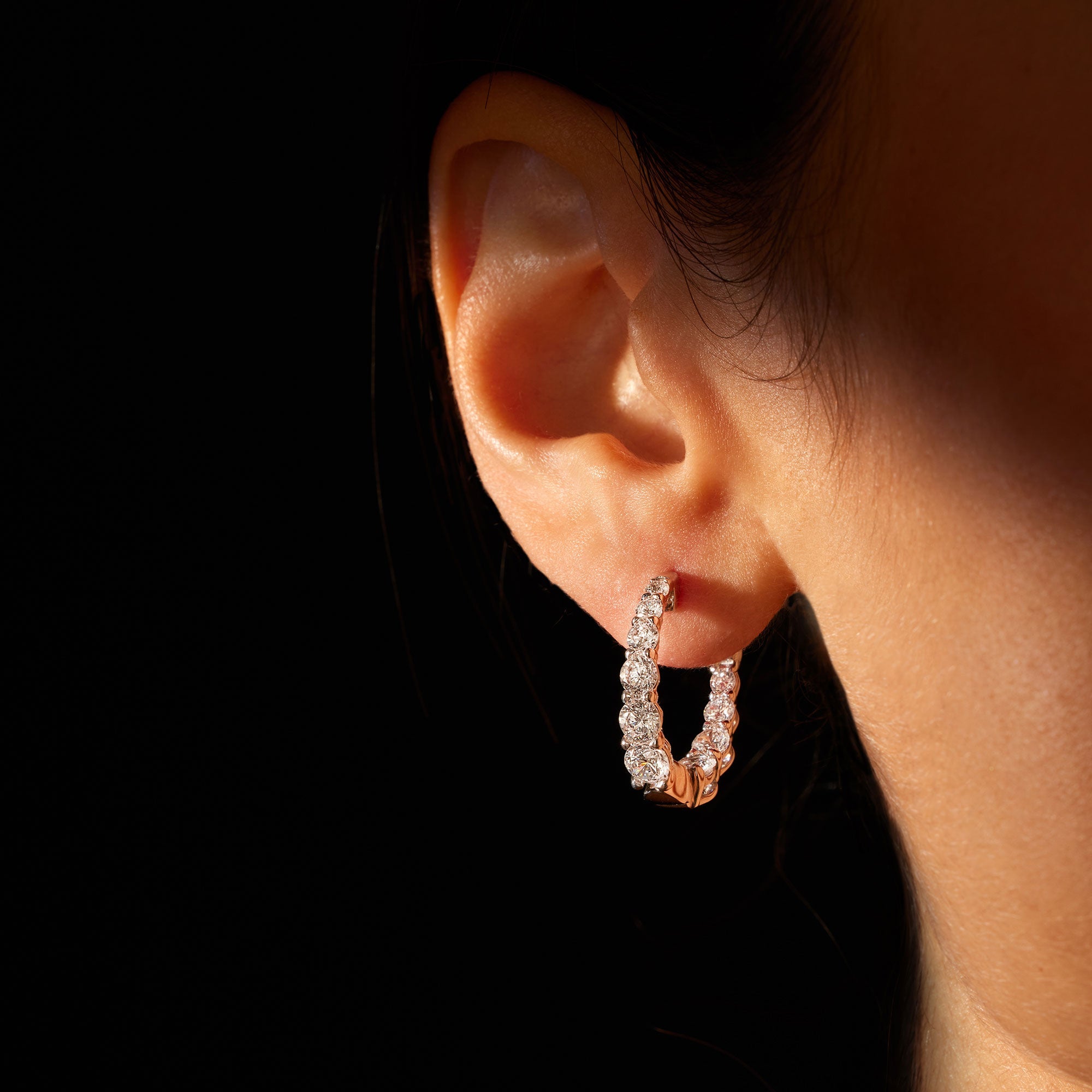 Olivia Lab Diamond Graduated Hoops