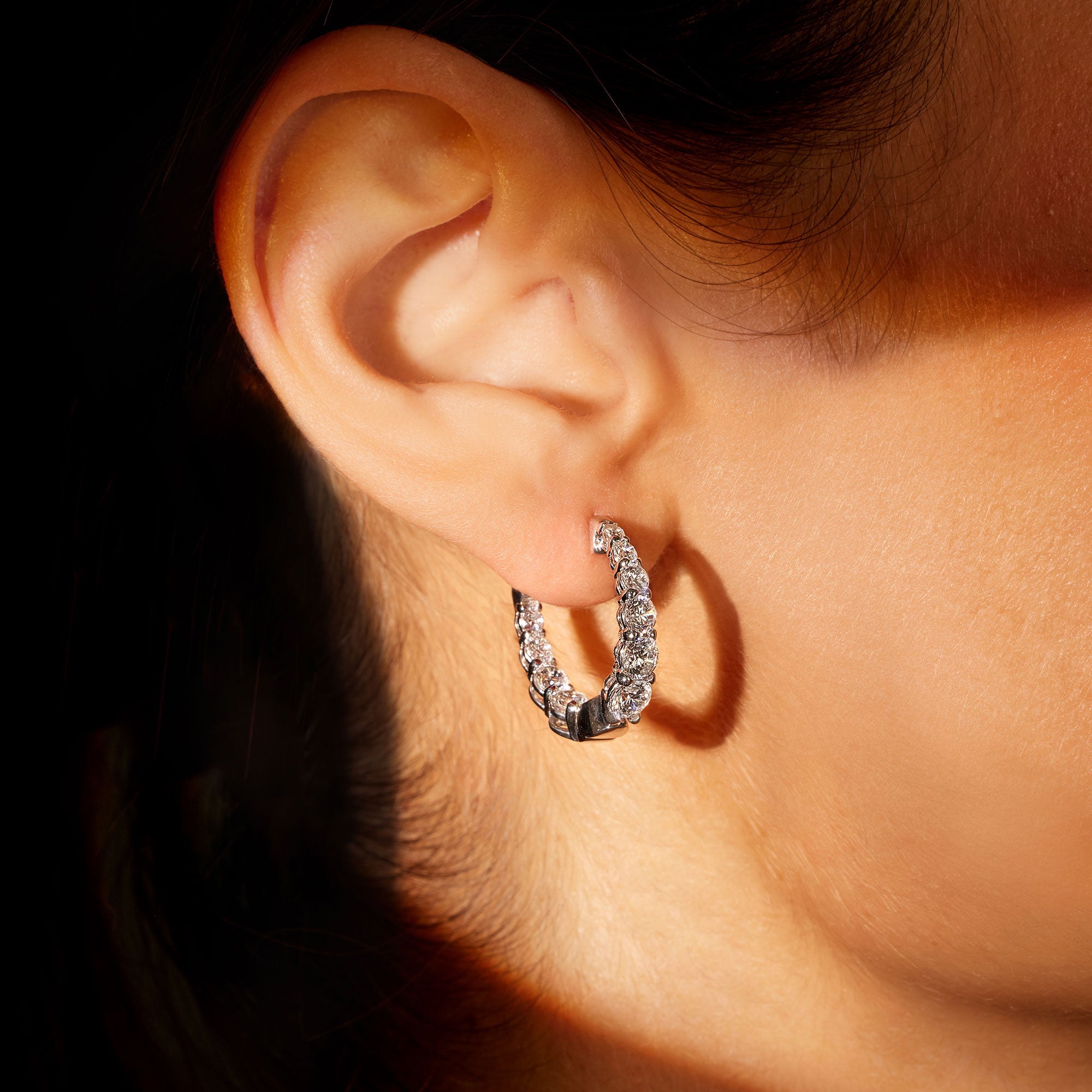 Olivia Lab Diamond Graduated Hoops