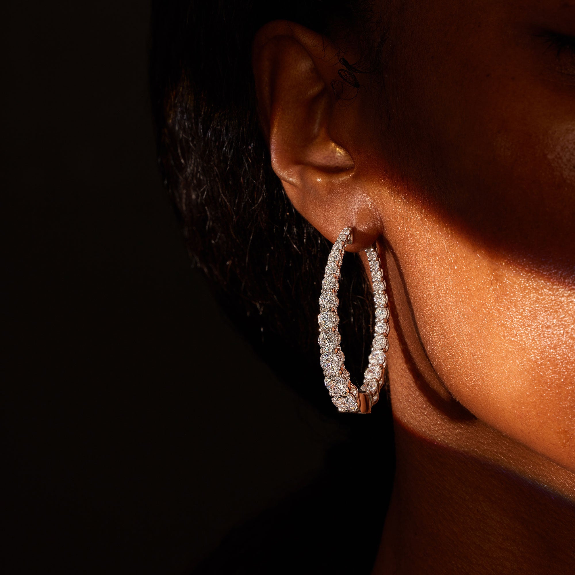 Olivia Lab Diamond Graduated Hoops