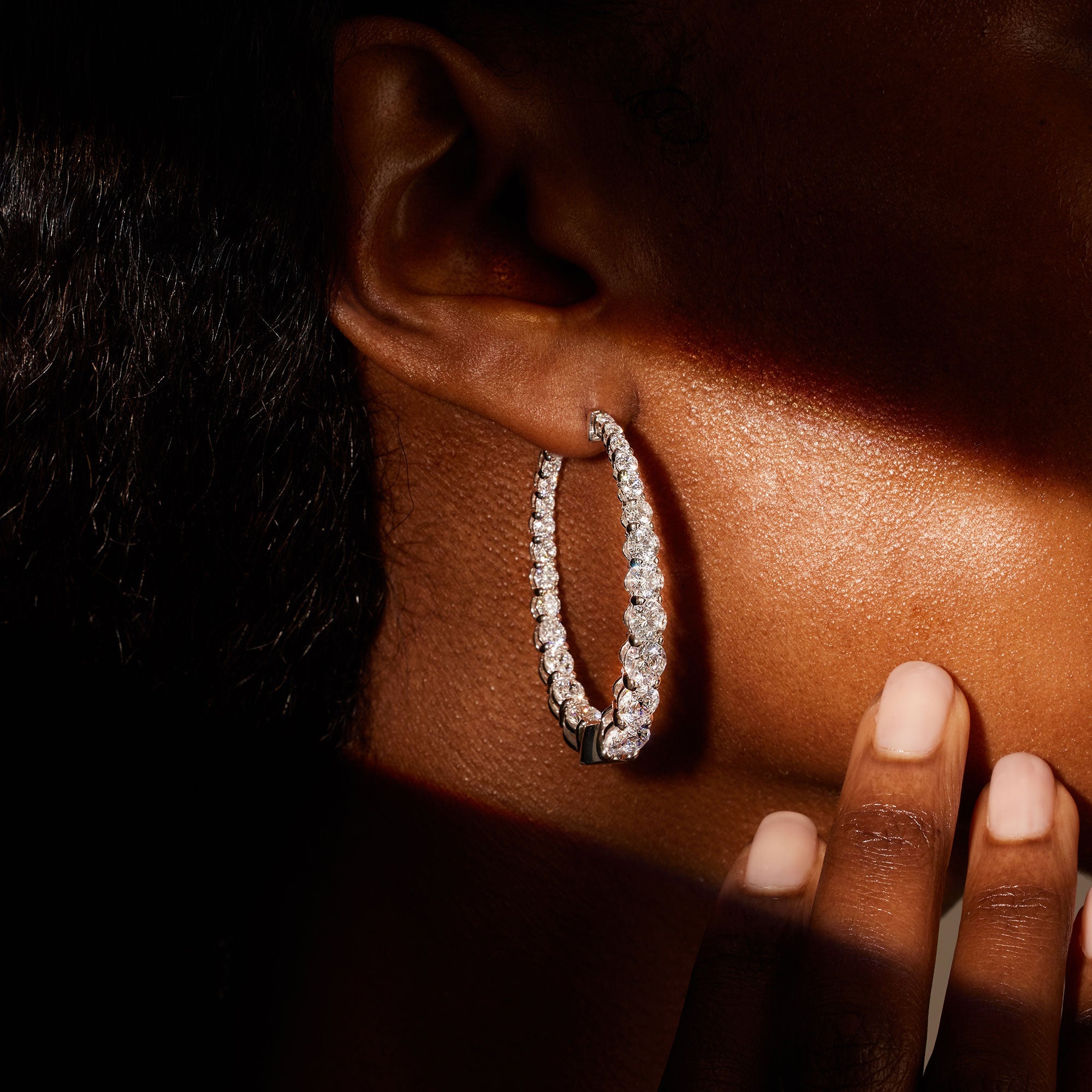Olivia Lab Diamond Graduated Hoops