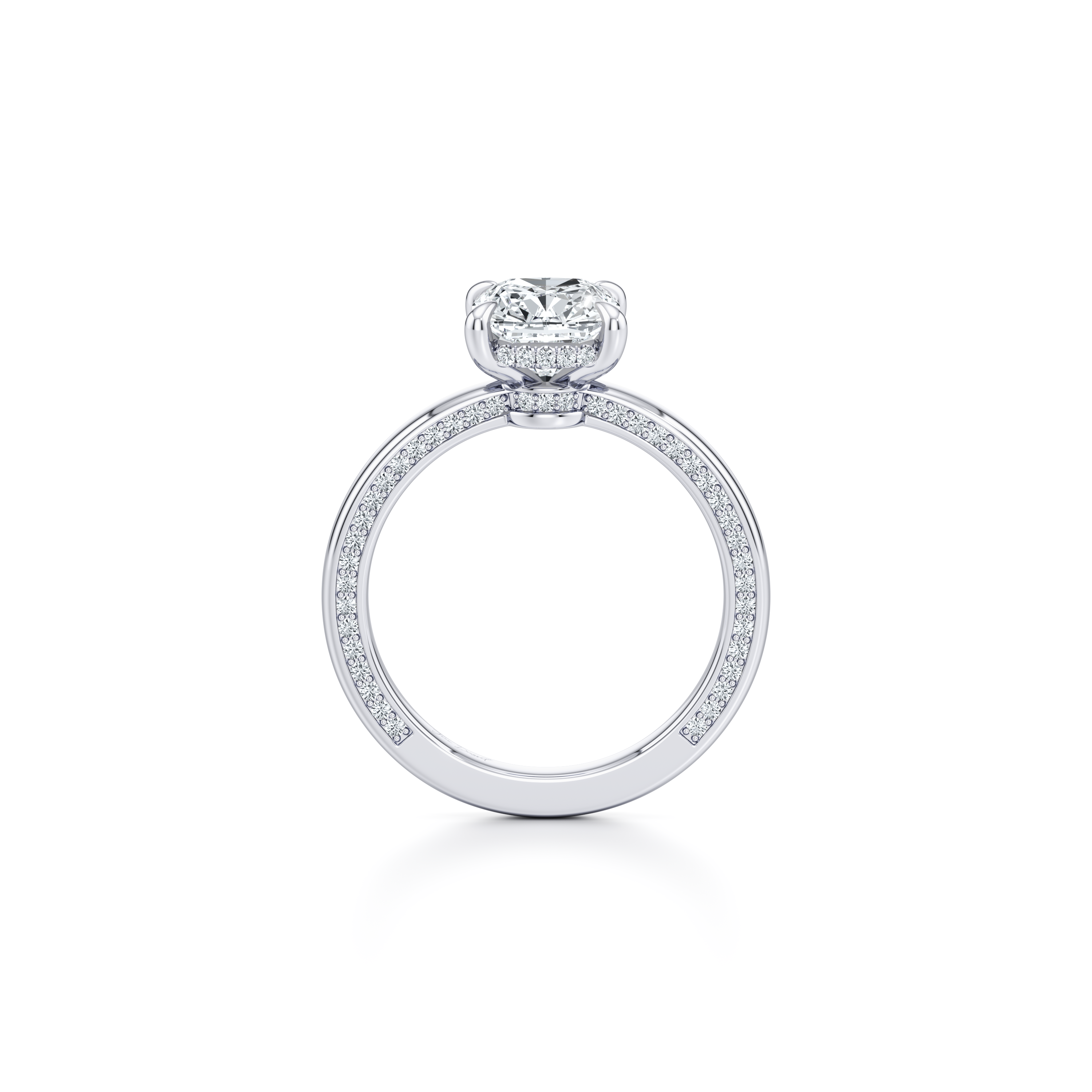 Hayden Cushion Cut Solitaire Lab Diamond Engagement Ring