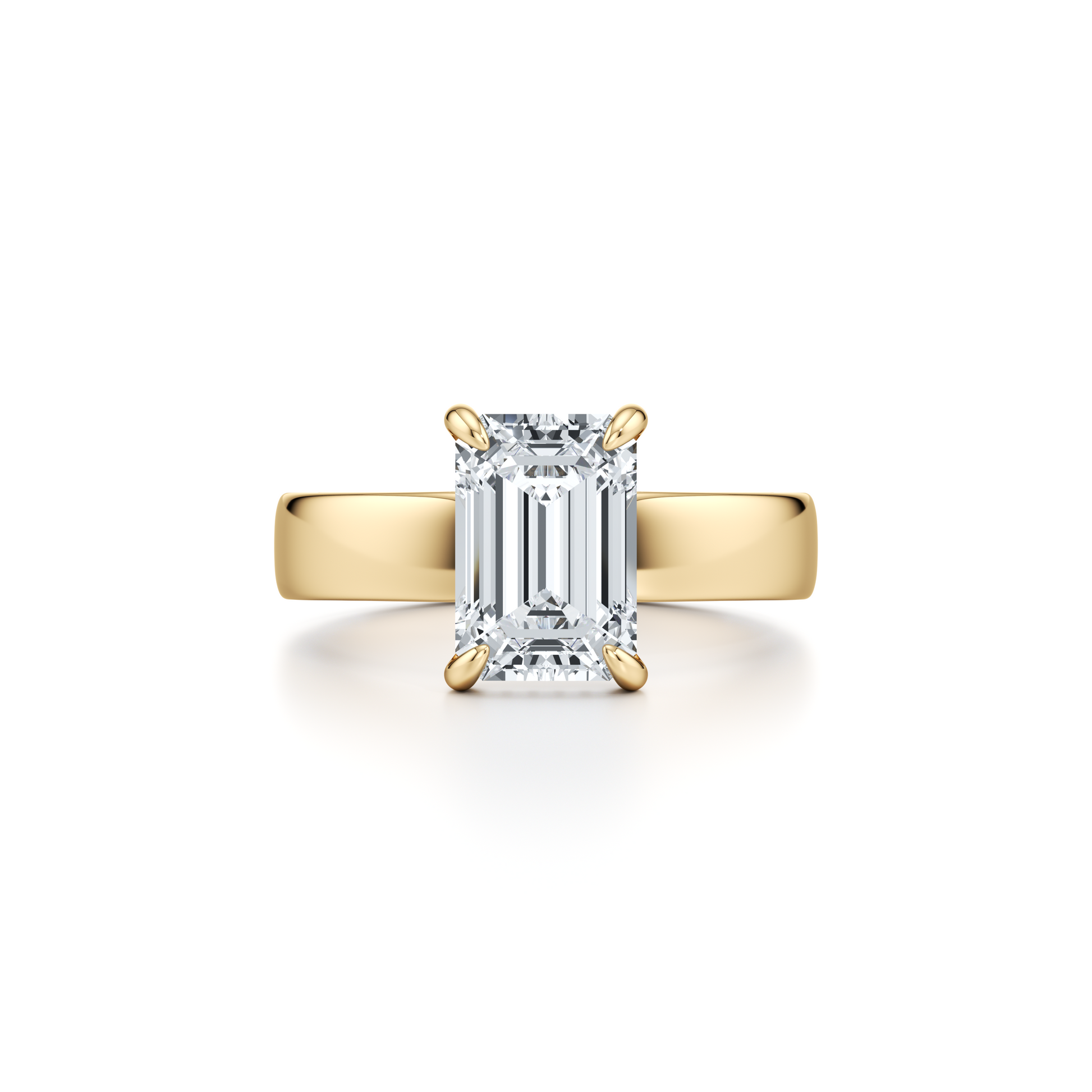 Precious Metal:18k Yellow Gold;Cut Shape:Emerald