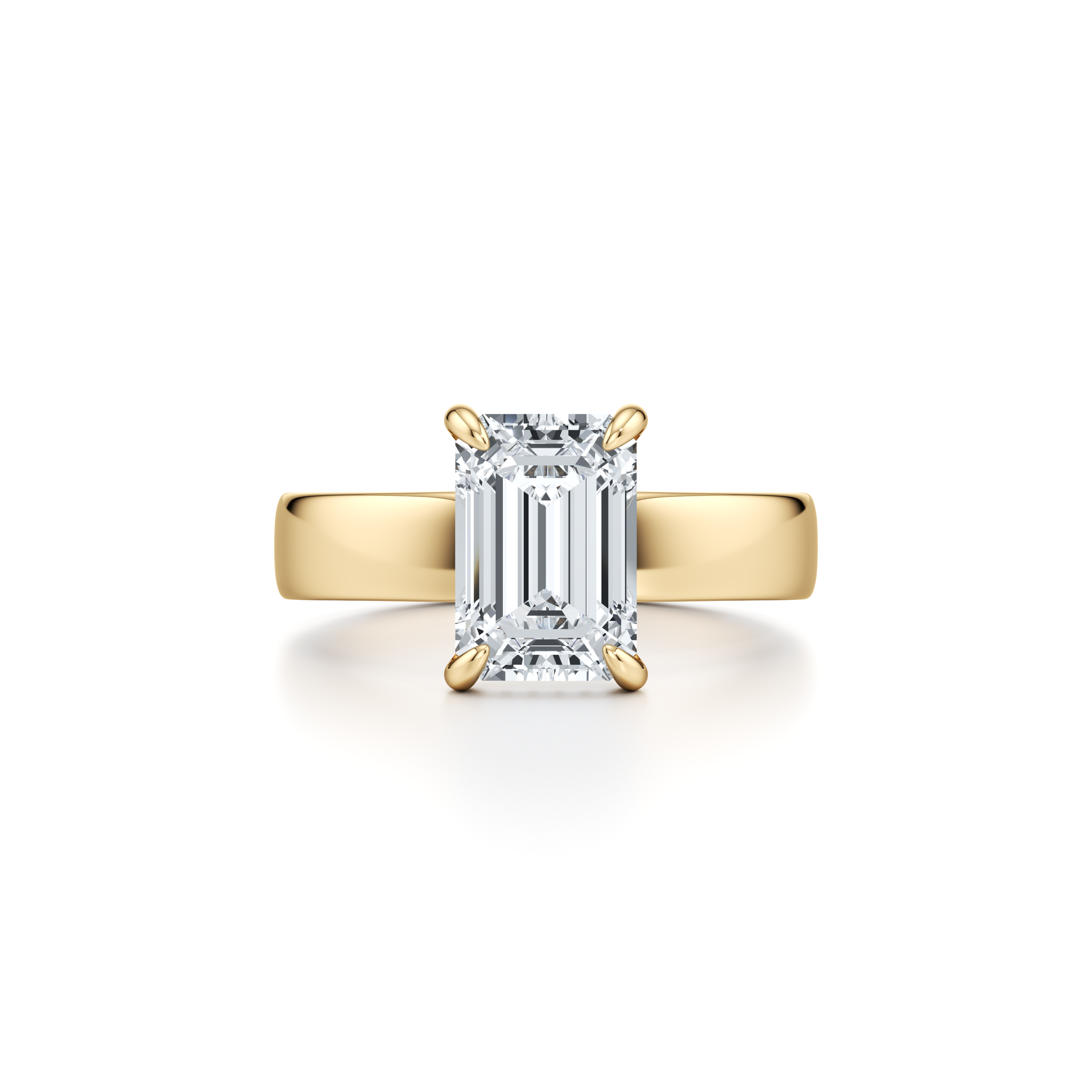 Precious Metal:18k Yellow Gold;Cut Shape:Emerald