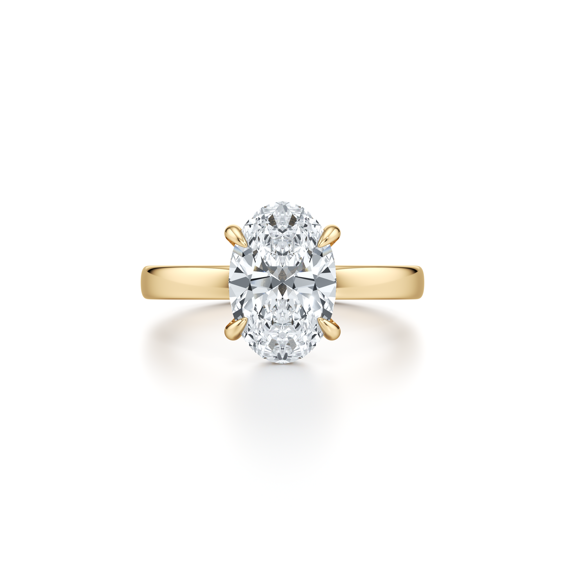 Precious Metal:18k Yellow Gold;Cut Shape:Oval