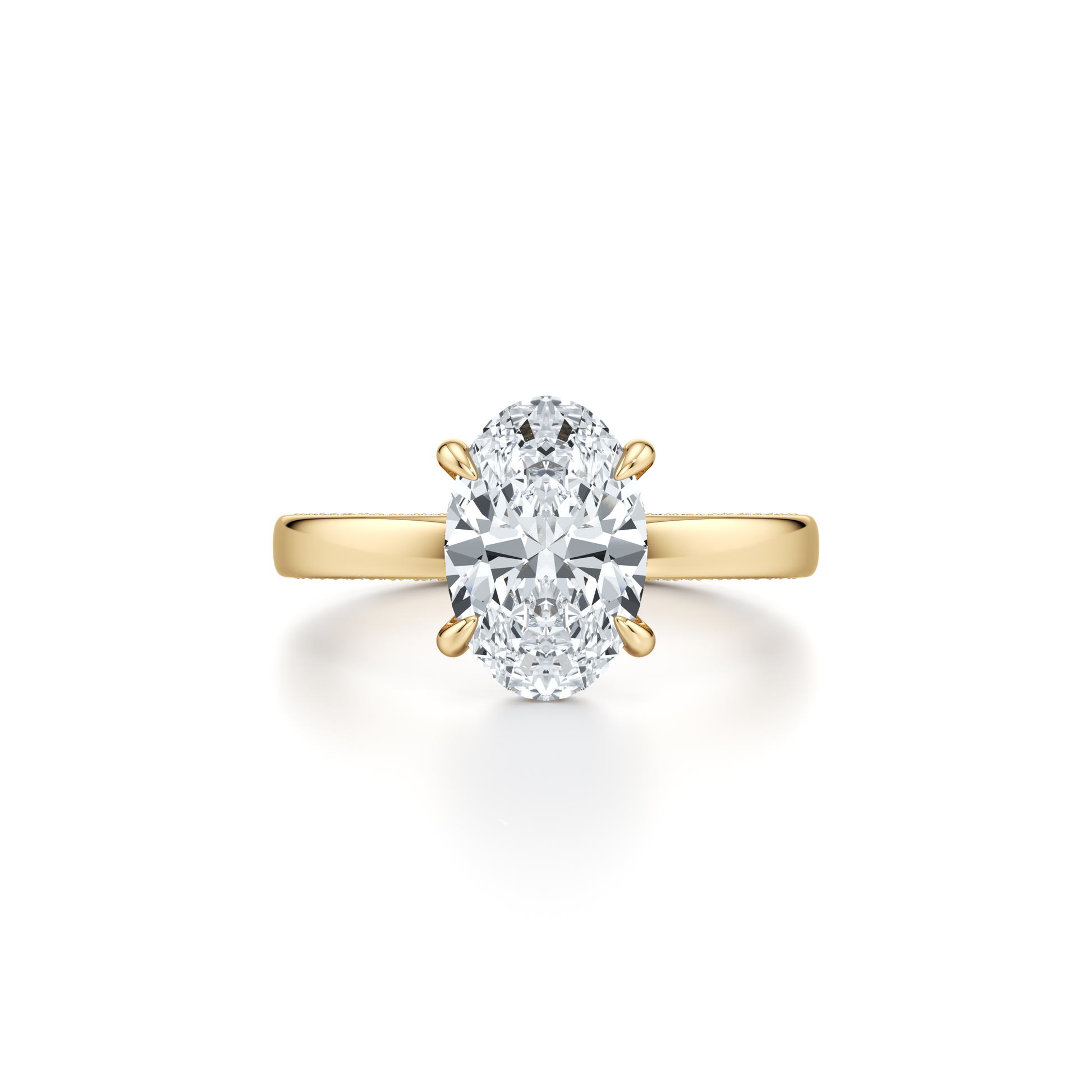 Precious Metal:18k Yellow Gold;Cut Shape:Oval