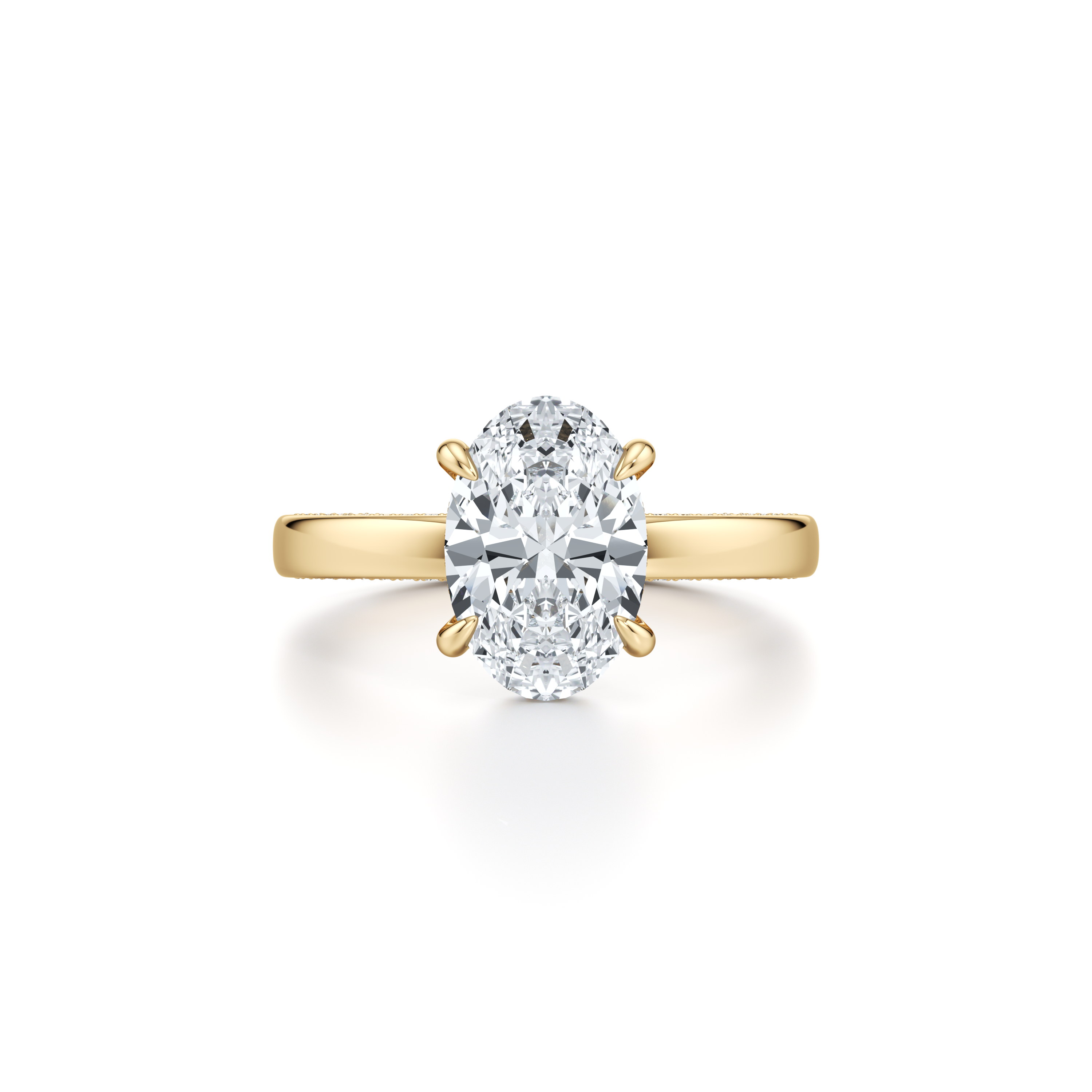 Precious Metal:18k Yellow Gold;Cut Shape:Oval