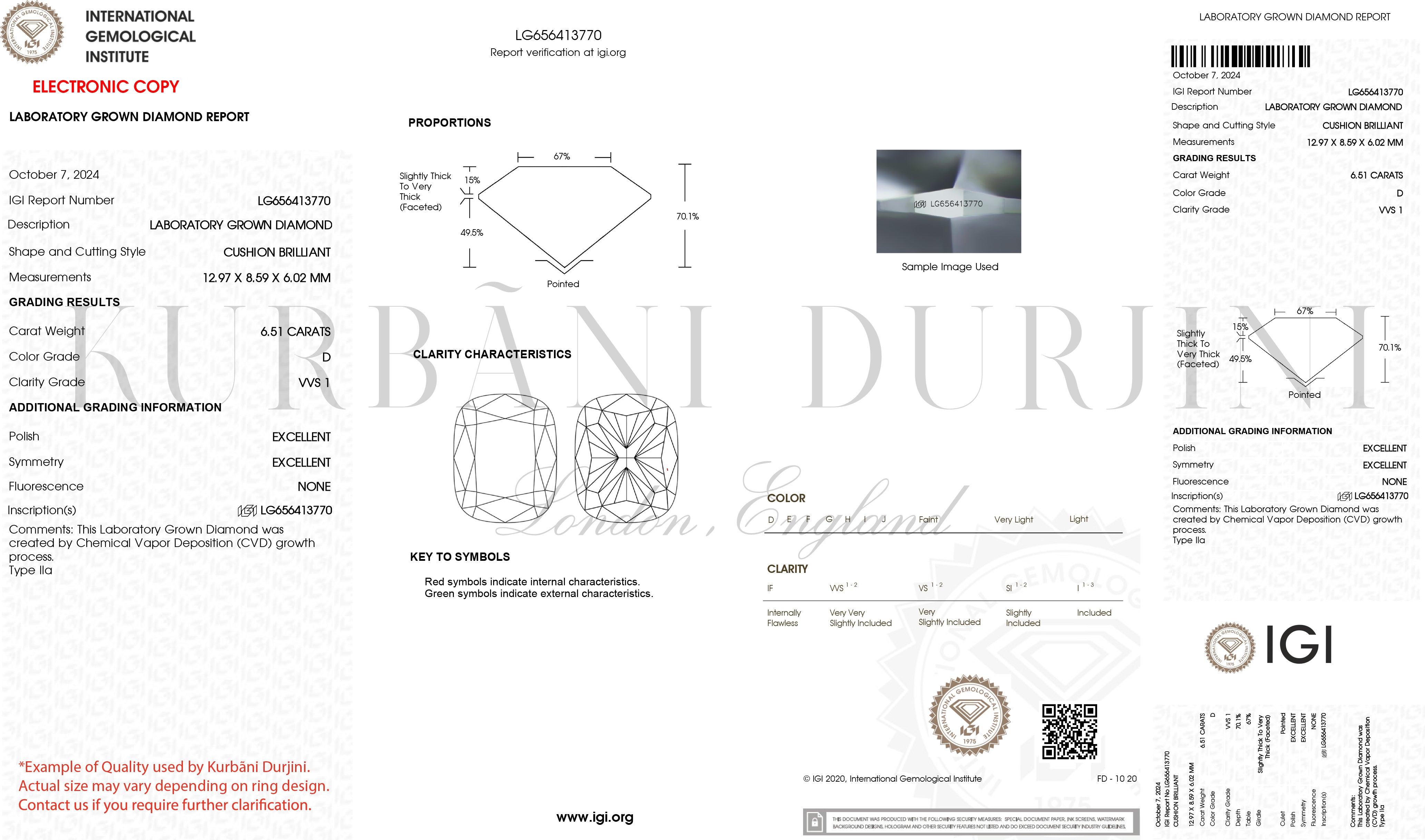 Ravelle Éclat Diamond Cushion Engagement Ring 18K White Gold 12.00ct