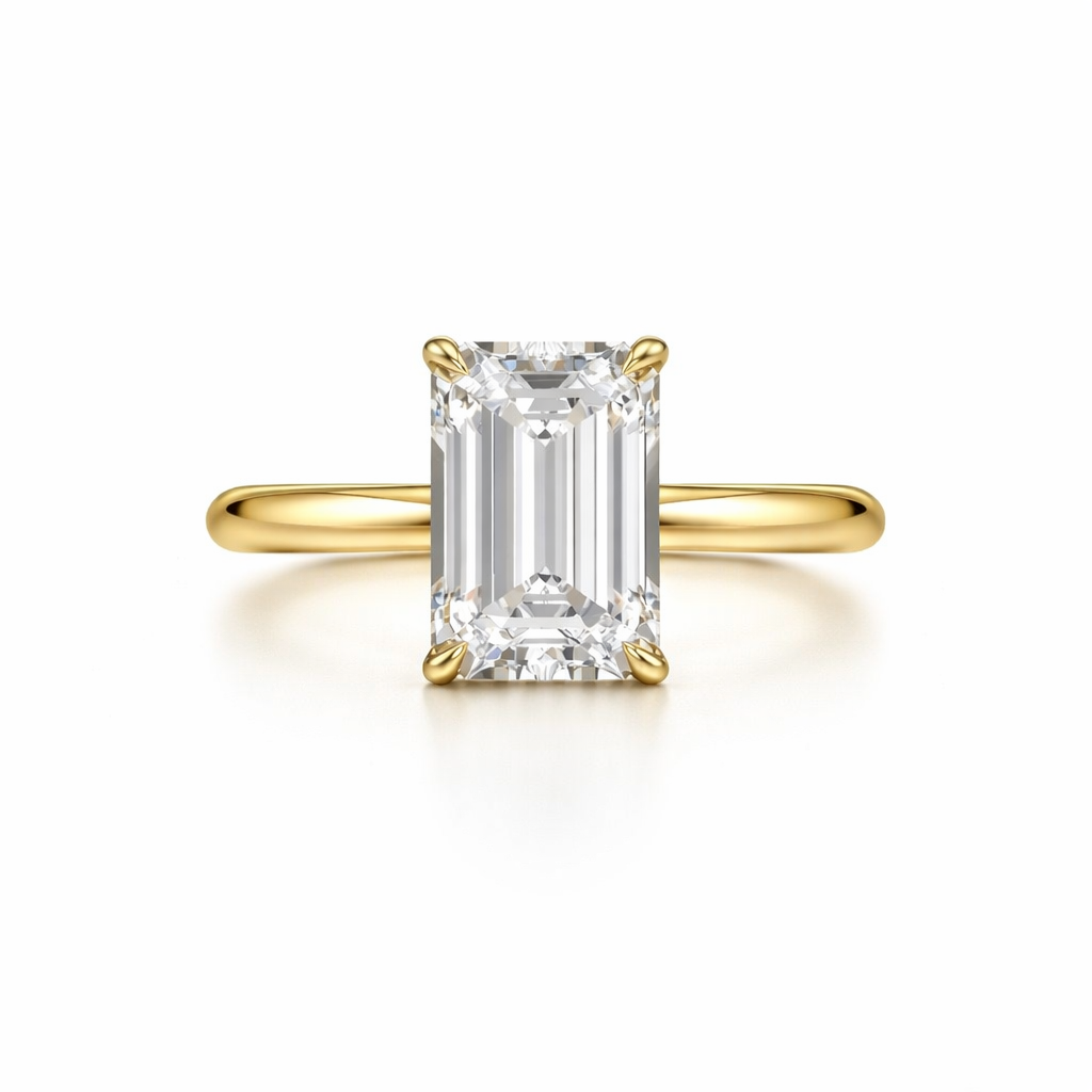Elysian Radiance – 5 Carat Emerald Cut Ring