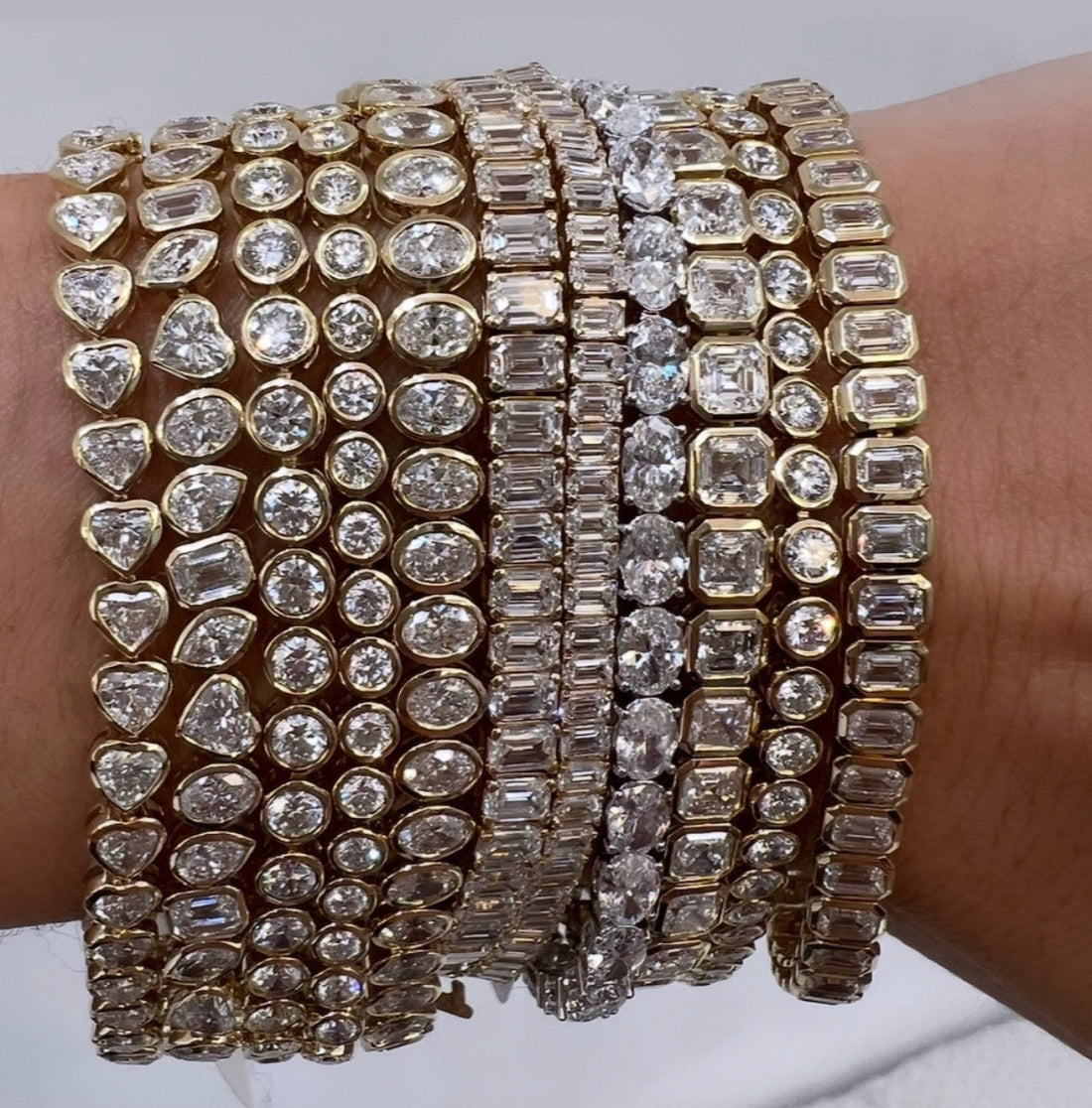 Bezel Set East-West Oval Cut Lab Grown Diamond Tennis Bracelet