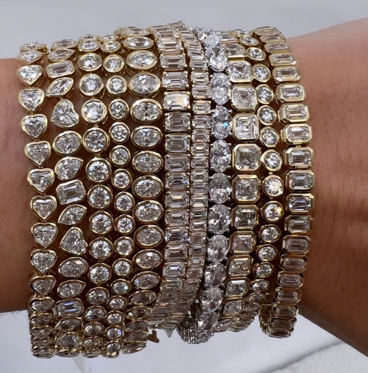 Bezel Set Oval Cut Lab Grown Diamond Tennis Bracelet