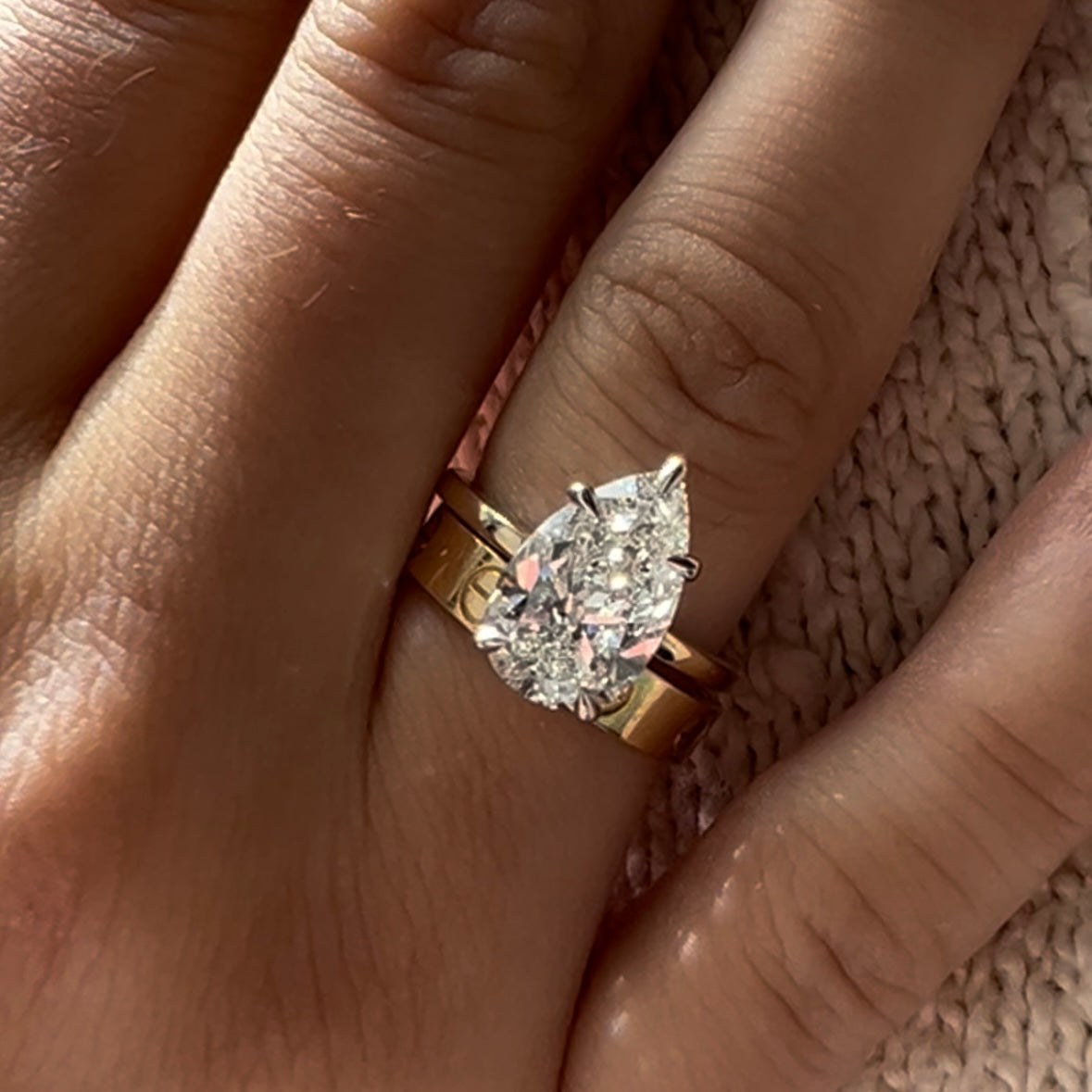 2.50 Carat Pear Cut Diamond Engagement Ring