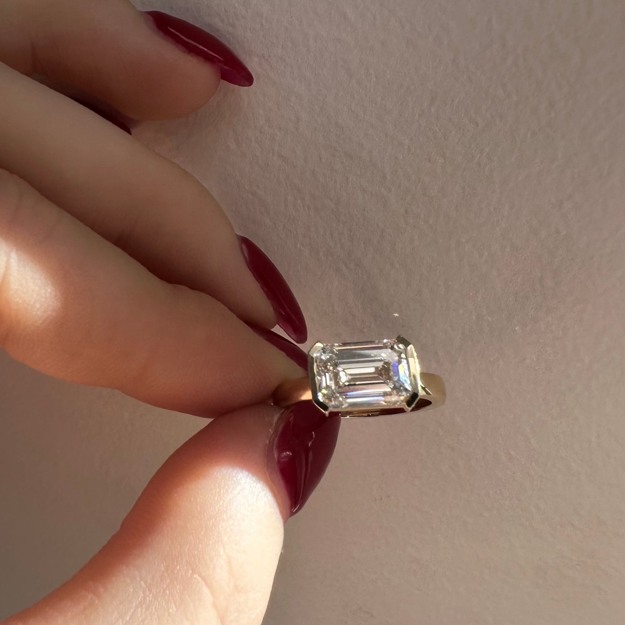 2.02 Carat Emerald Cut Diamond Engagement Ring