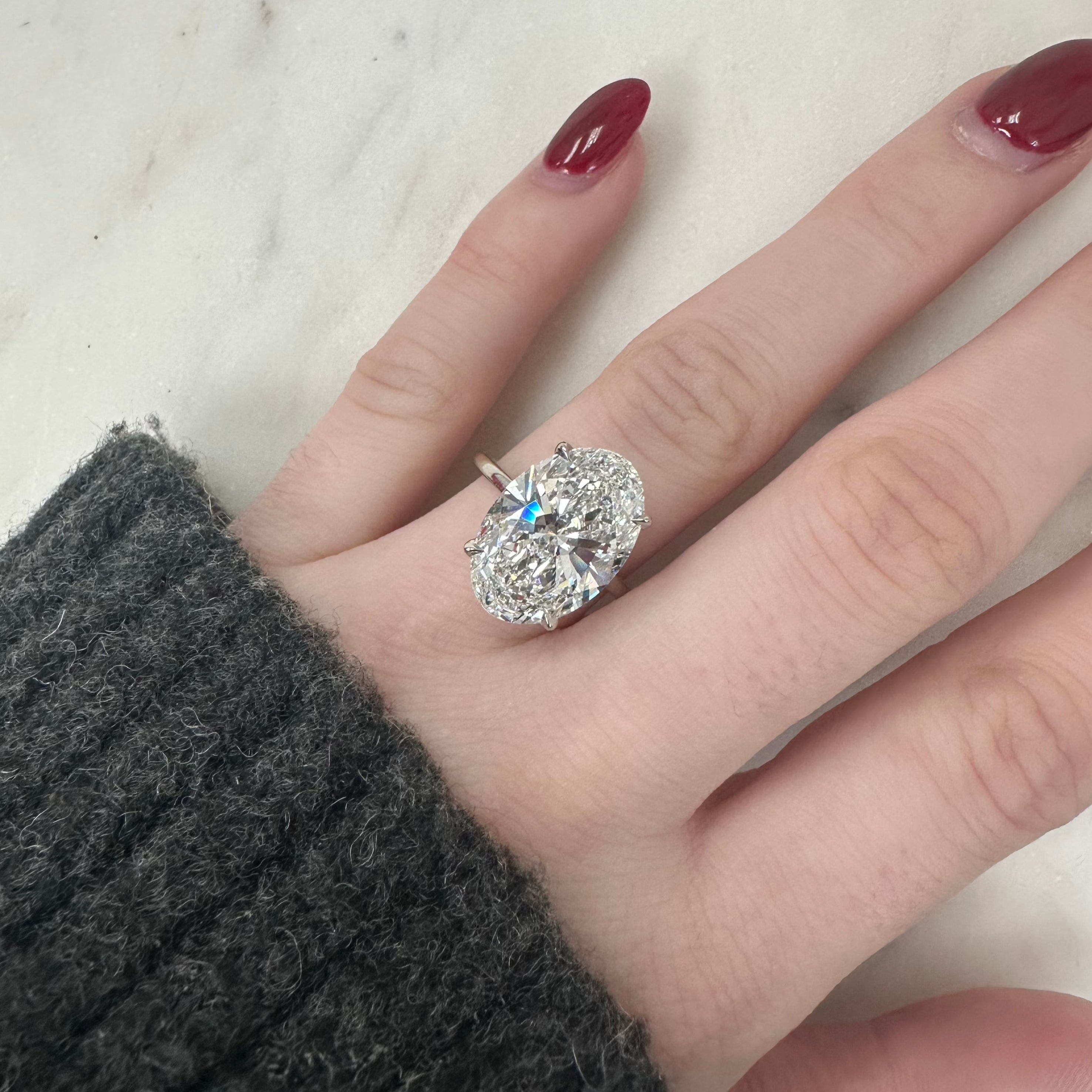 6.50 Carat Oval Cut Diamond Engagement Ring