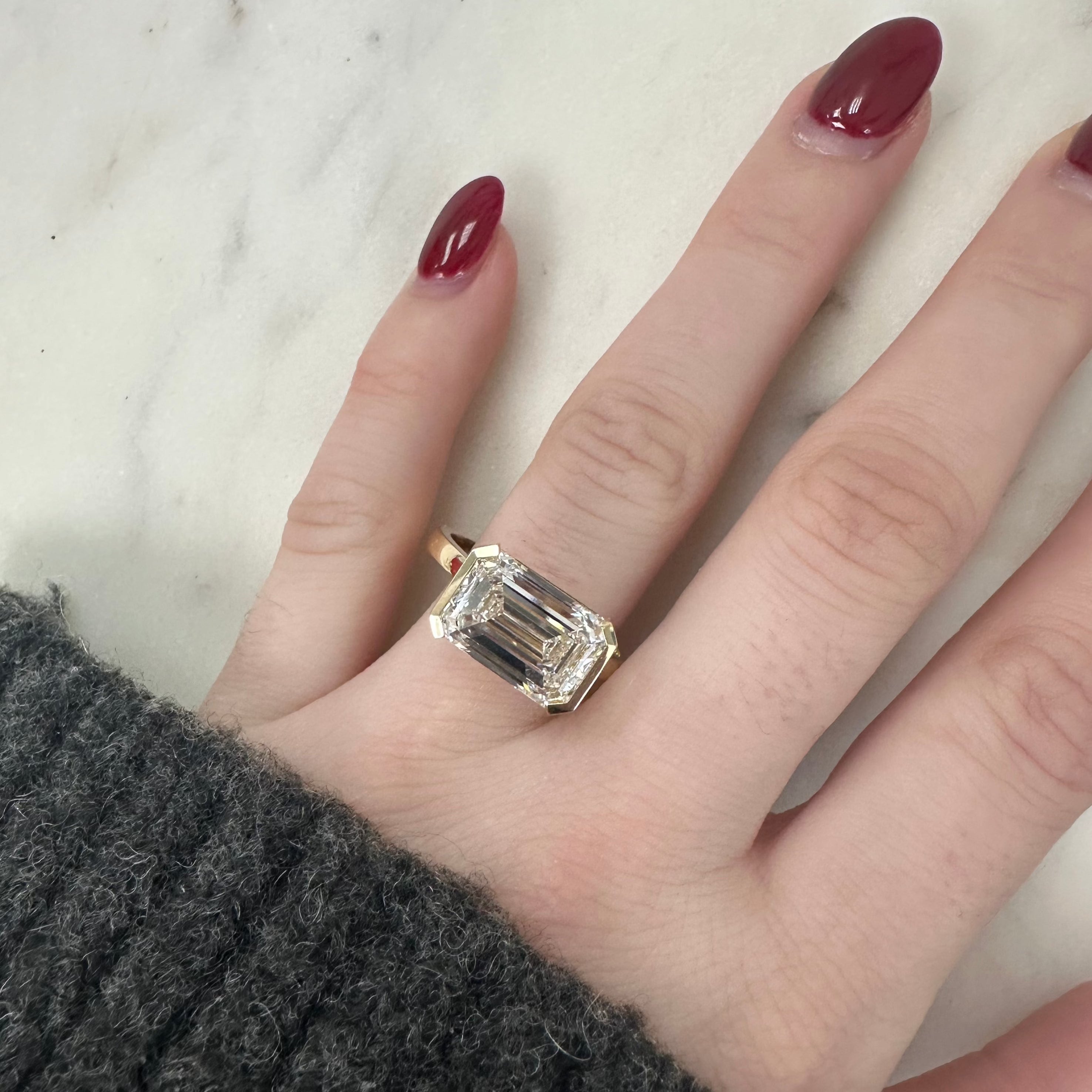 5.50 Carat Emerald Cut Diamond Engagement Ring