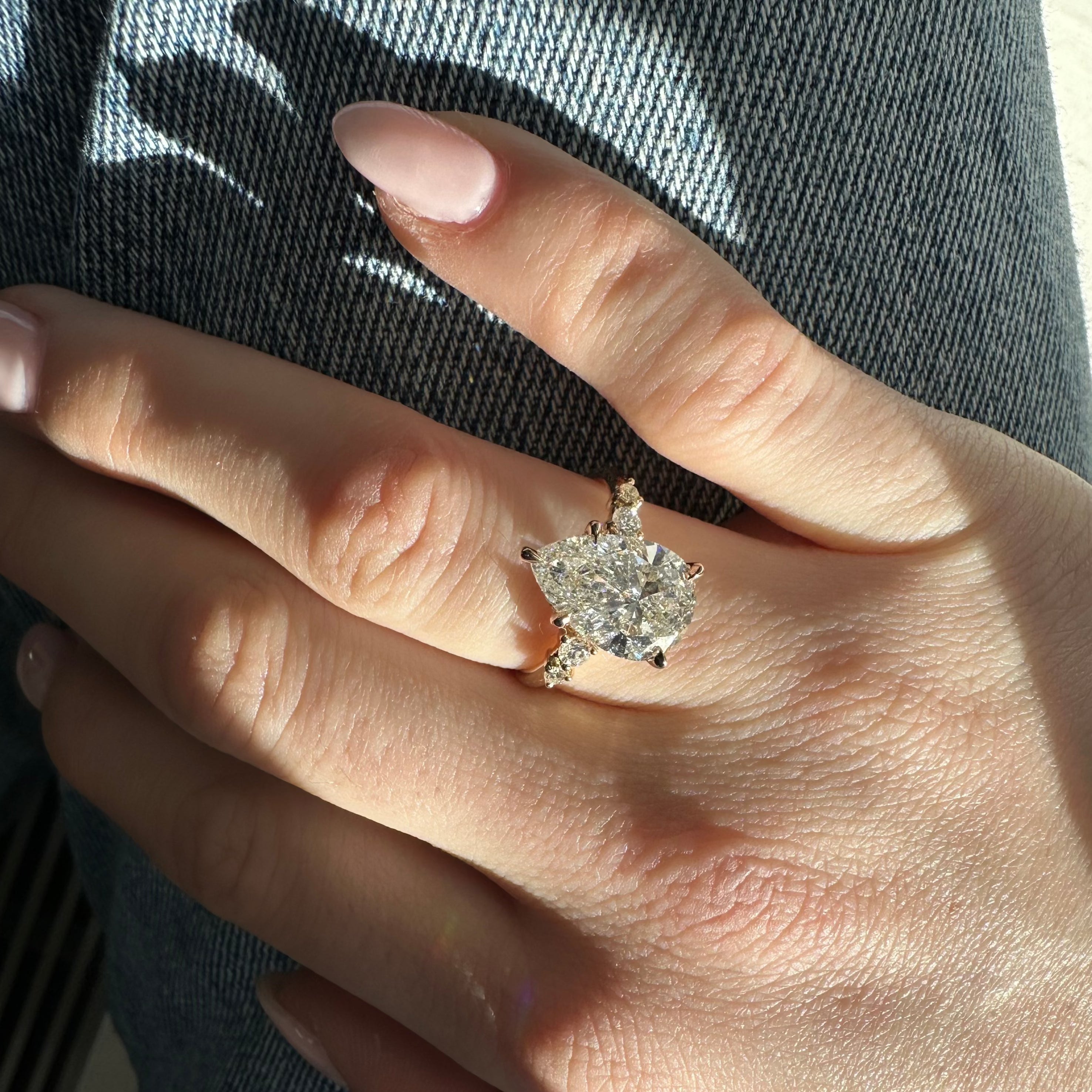 3.00 Carat Pear Cut Diamond Engagement Ring