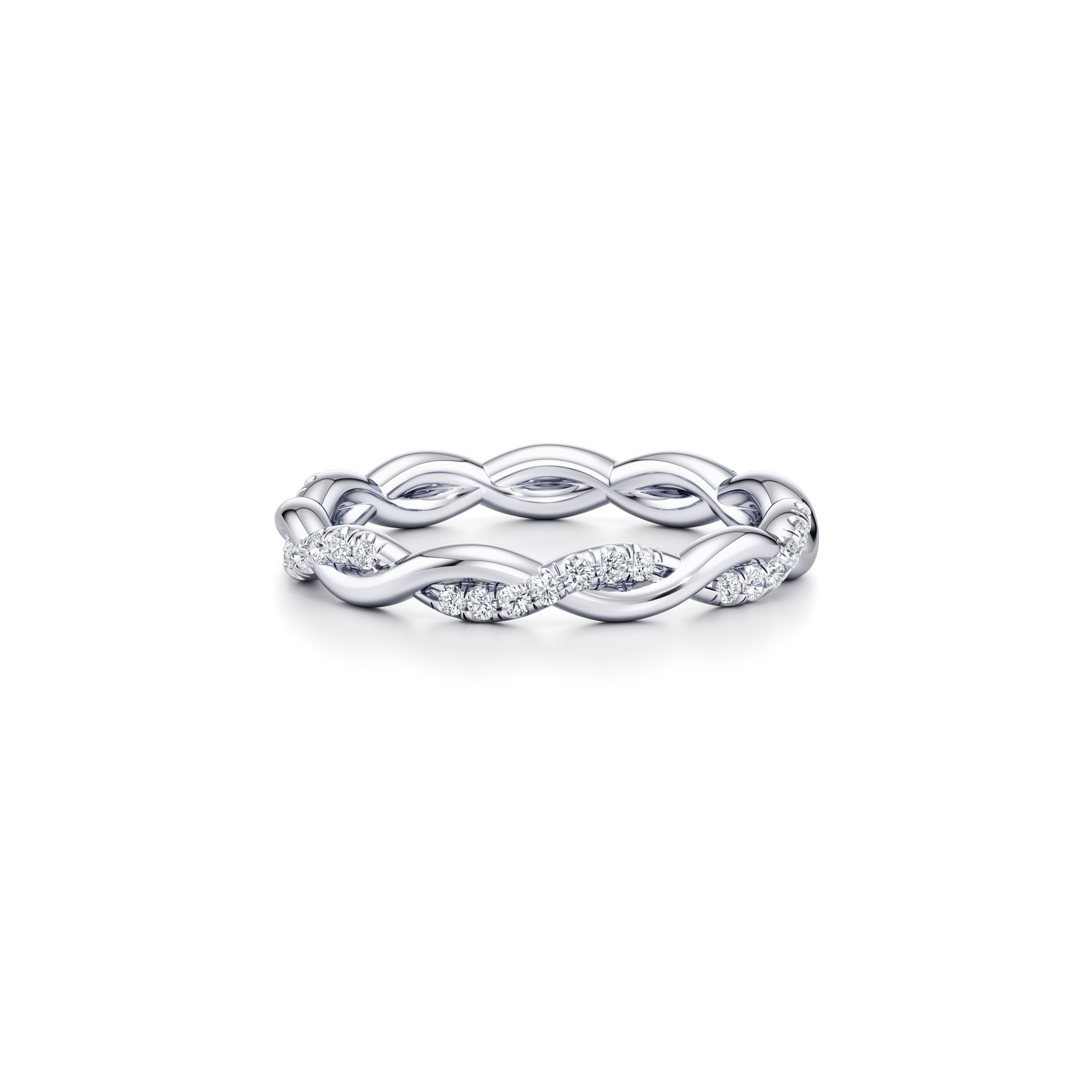 Precious Metal:18k White Gold;Band Style:Aerial