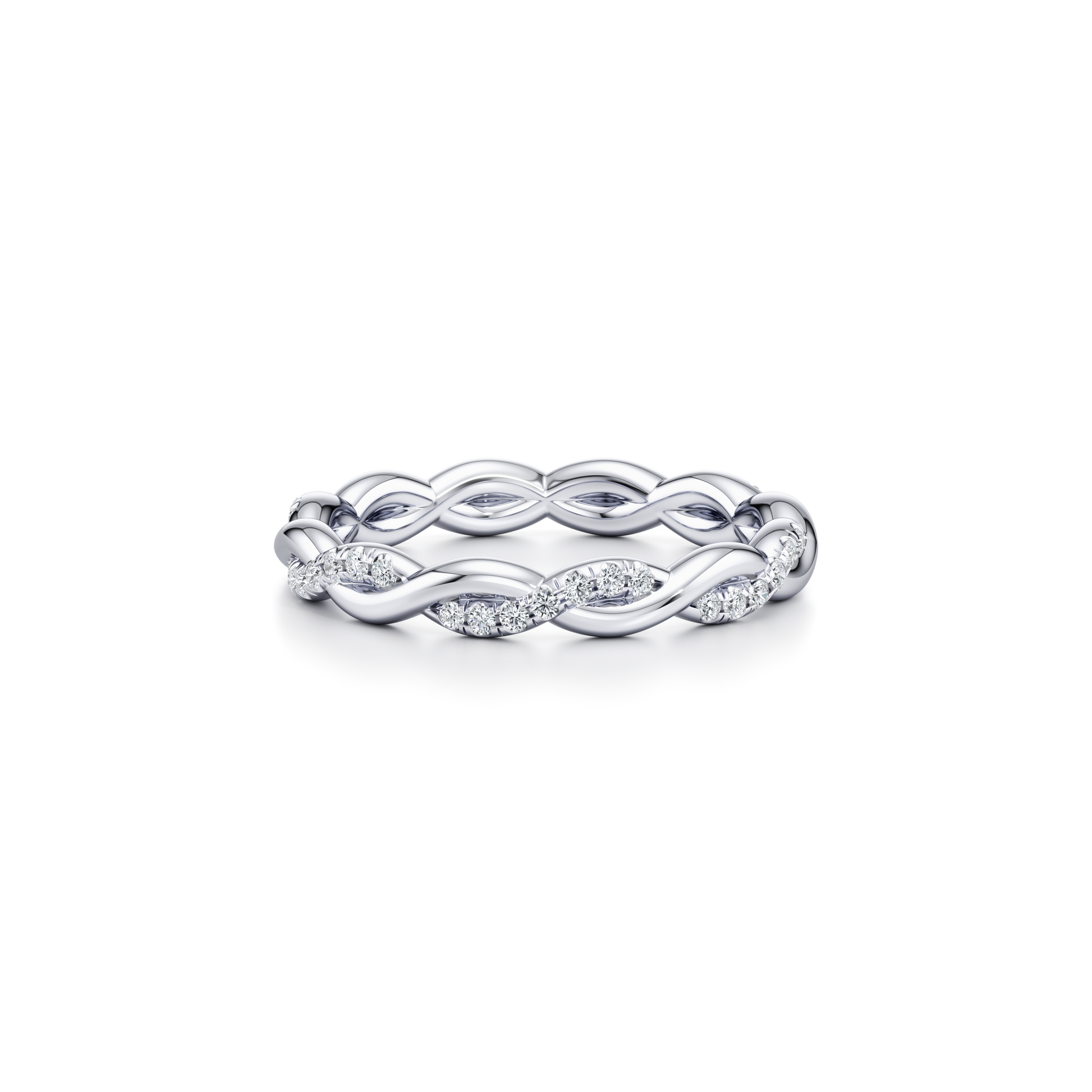 Precious Metal:18k White Gold;Band Style:Eternity