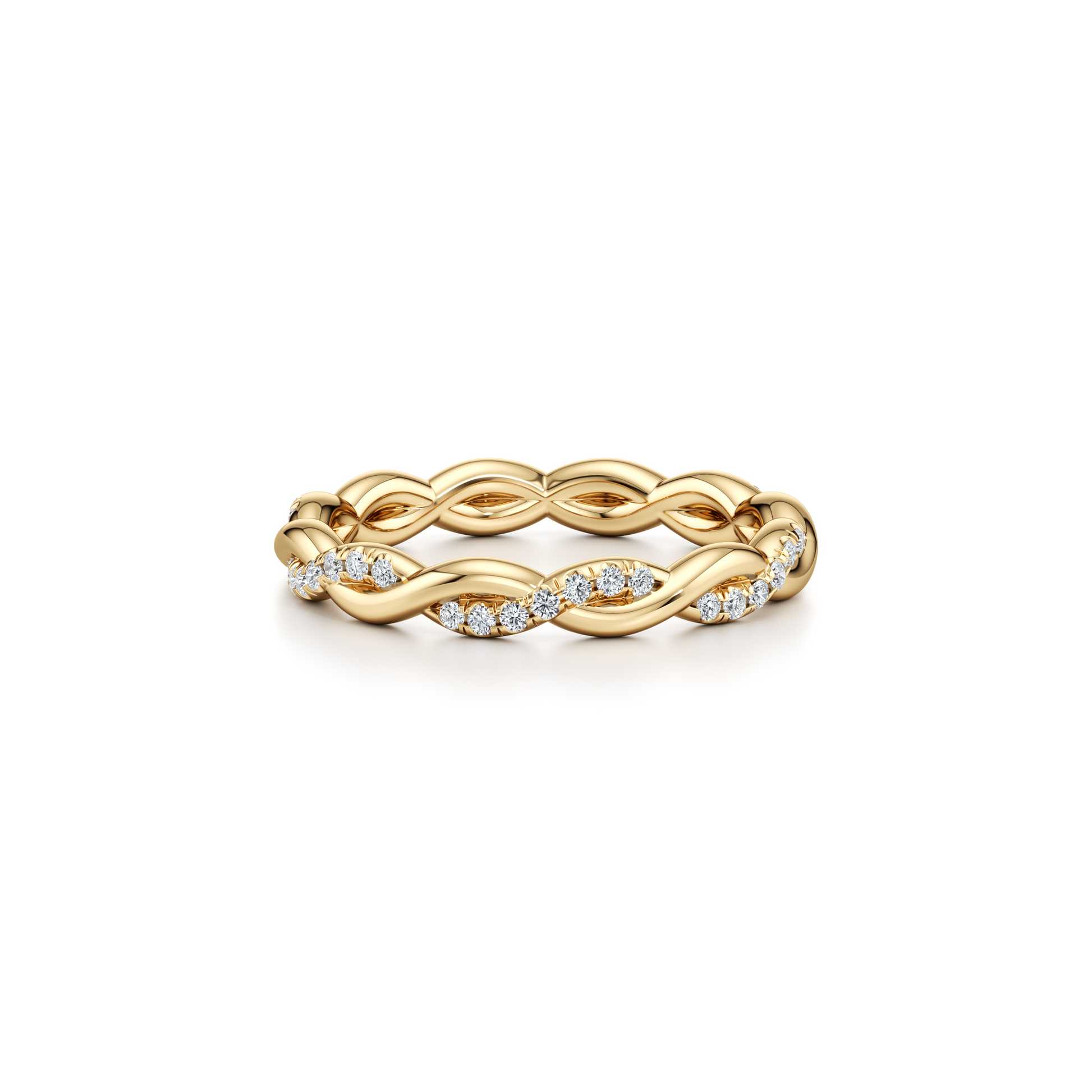 Precious Metal:18k Yellow Gold;Band Style:Eternity