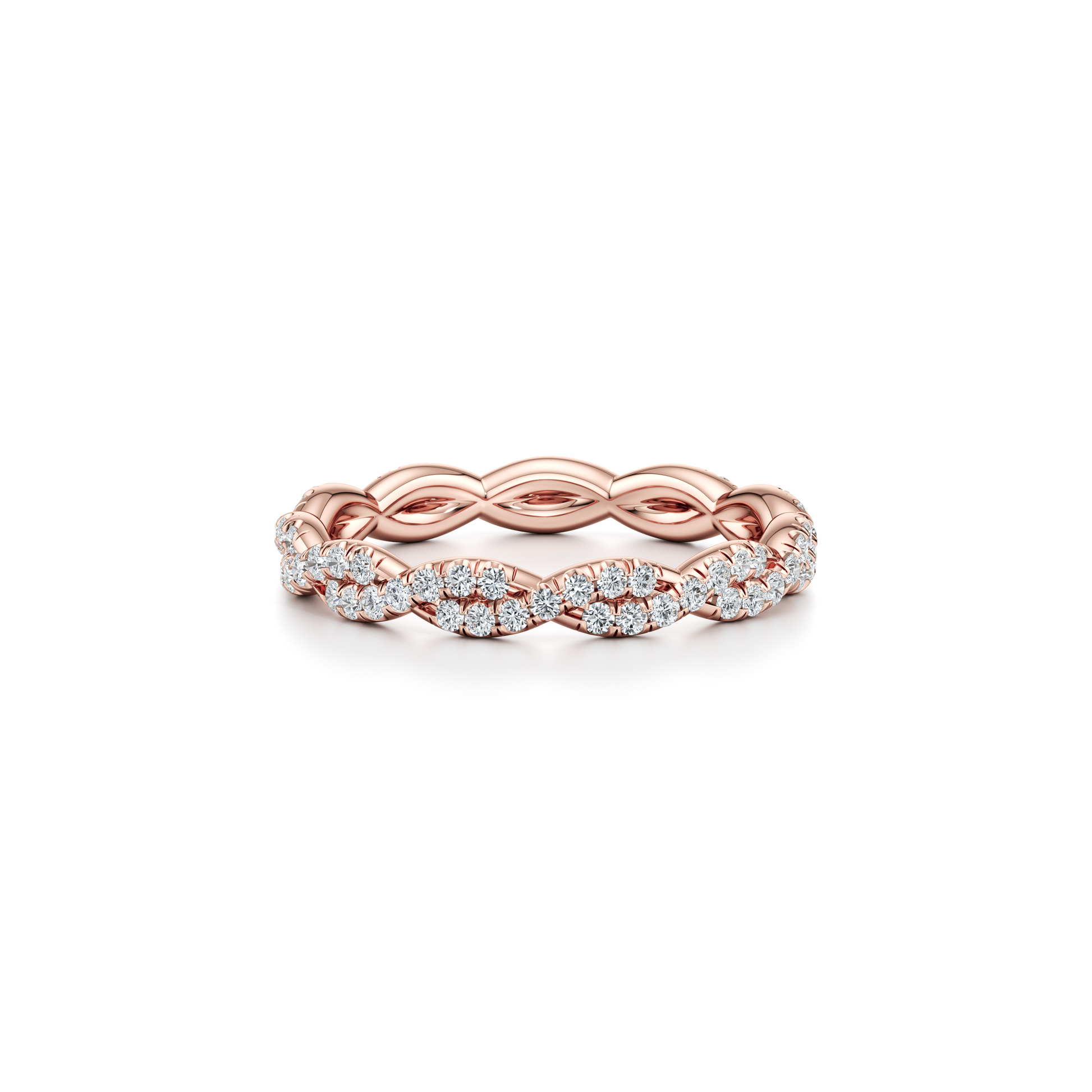 Precious Metal:18k Rose Gold;Band Style:Eternity