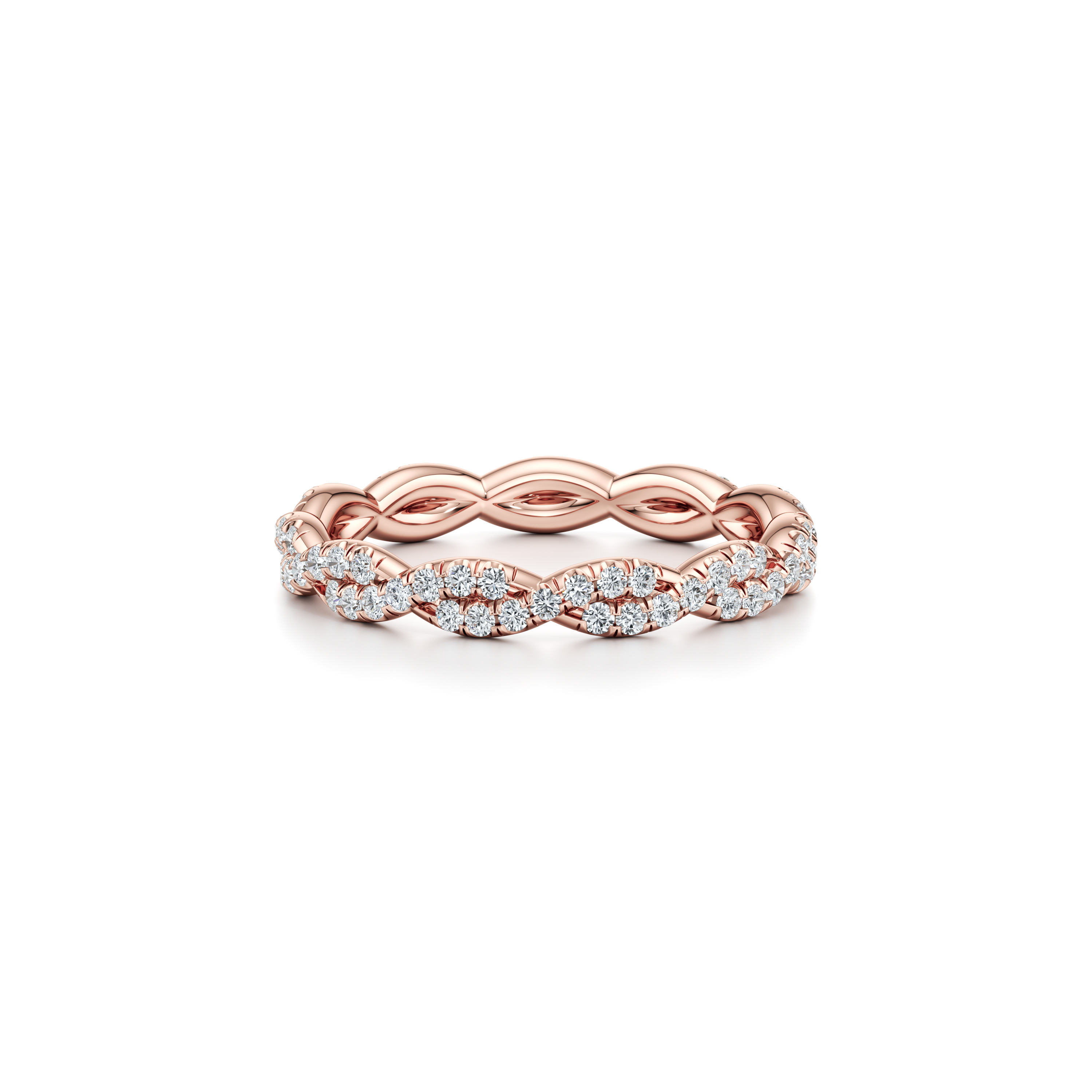 Precious Metal:18k Rose Gold;Band Style:Eternity