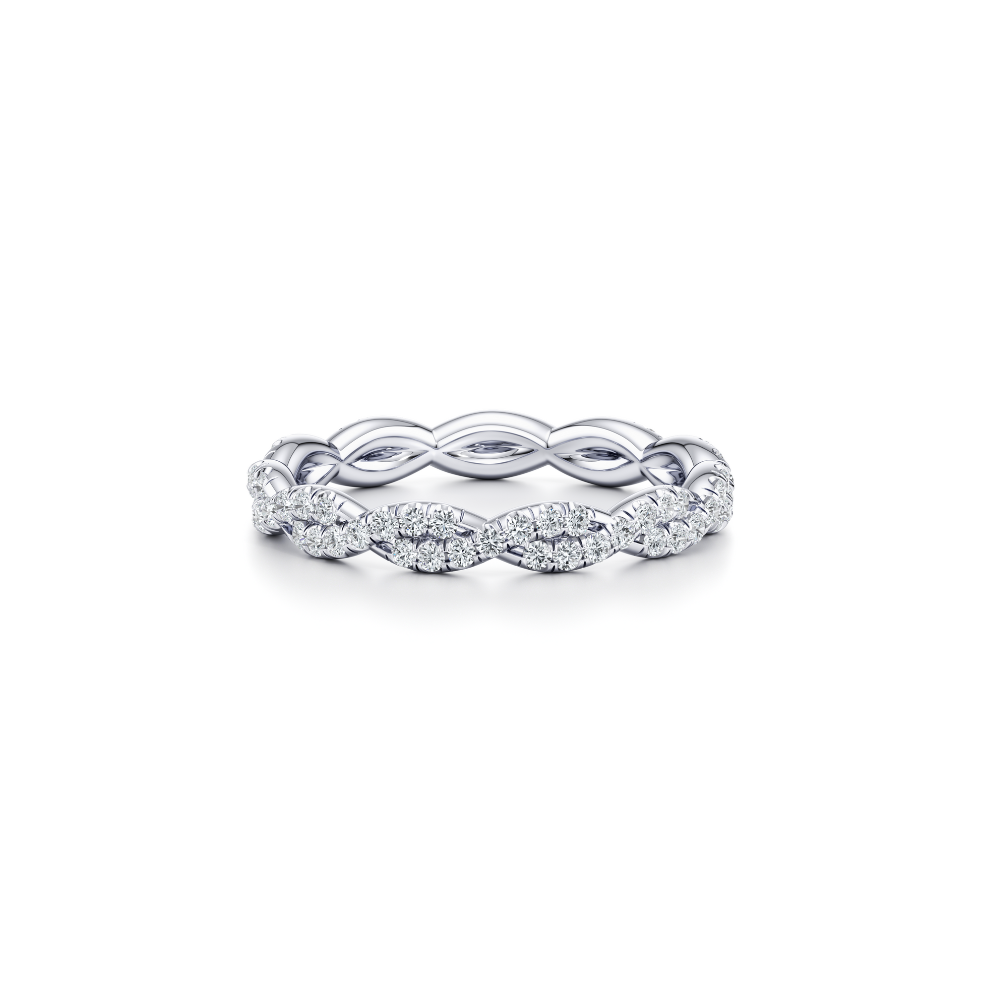 Precious Metal:18k White Gold;Band Style:Eternity