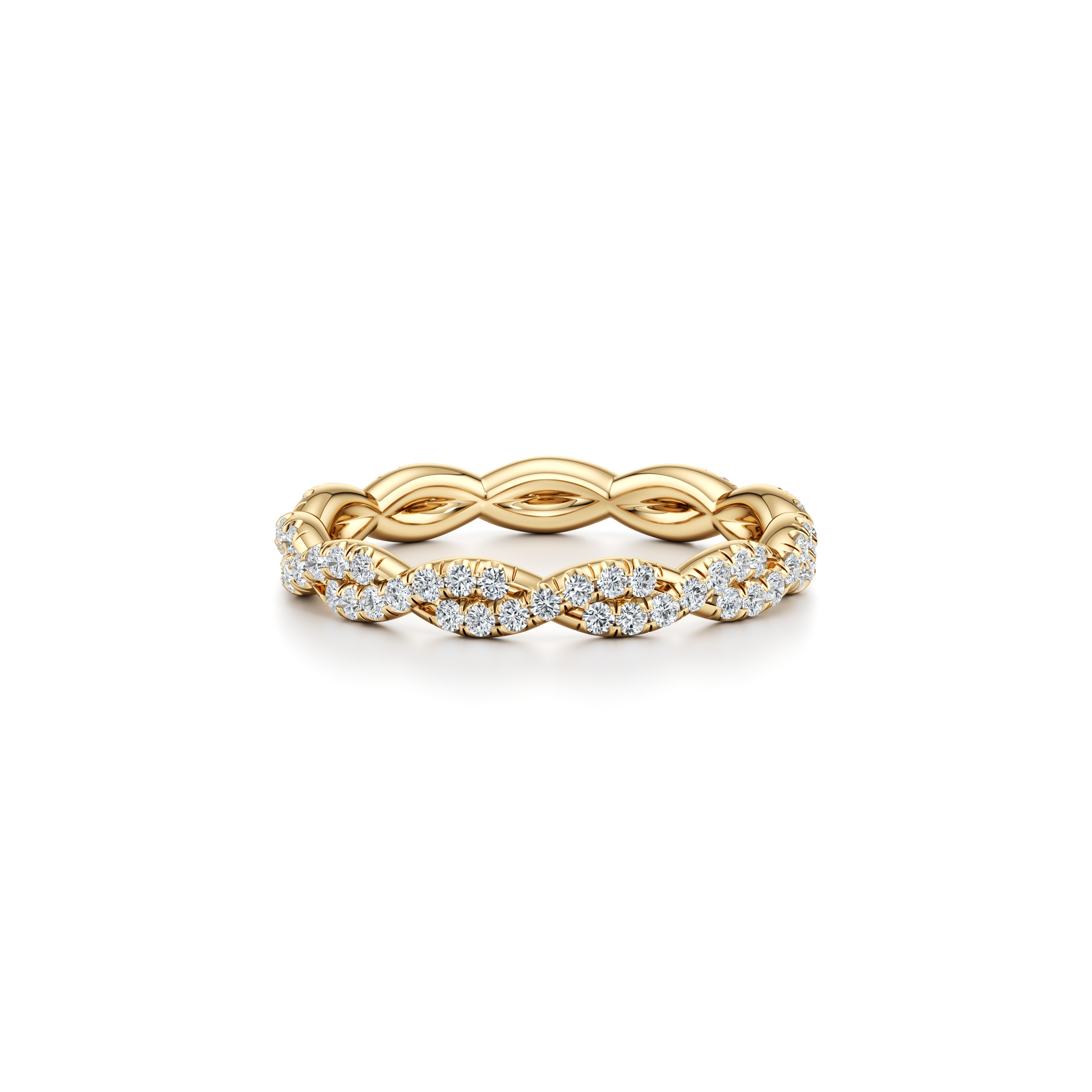 Precious Metal:18k Yellow Gold;Band Style:Eternity