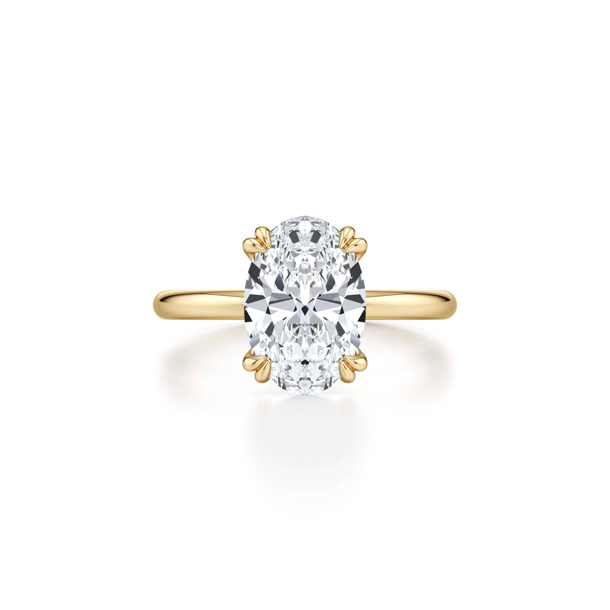 Precious Metal:18k Yellow Gold;Cut Shape:Oval