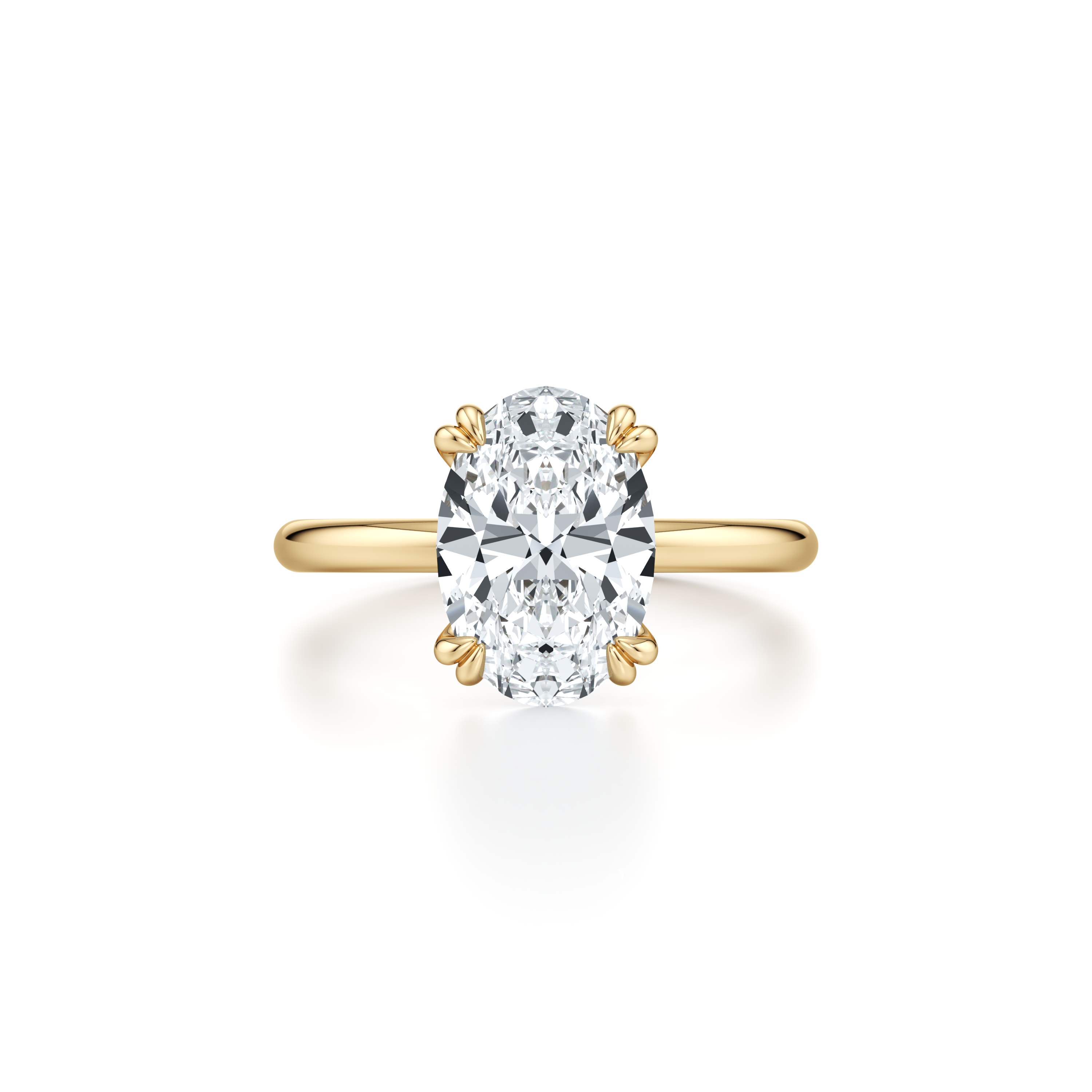 Precious Metal:18k Yellow Gold;Cut Shape:Oval